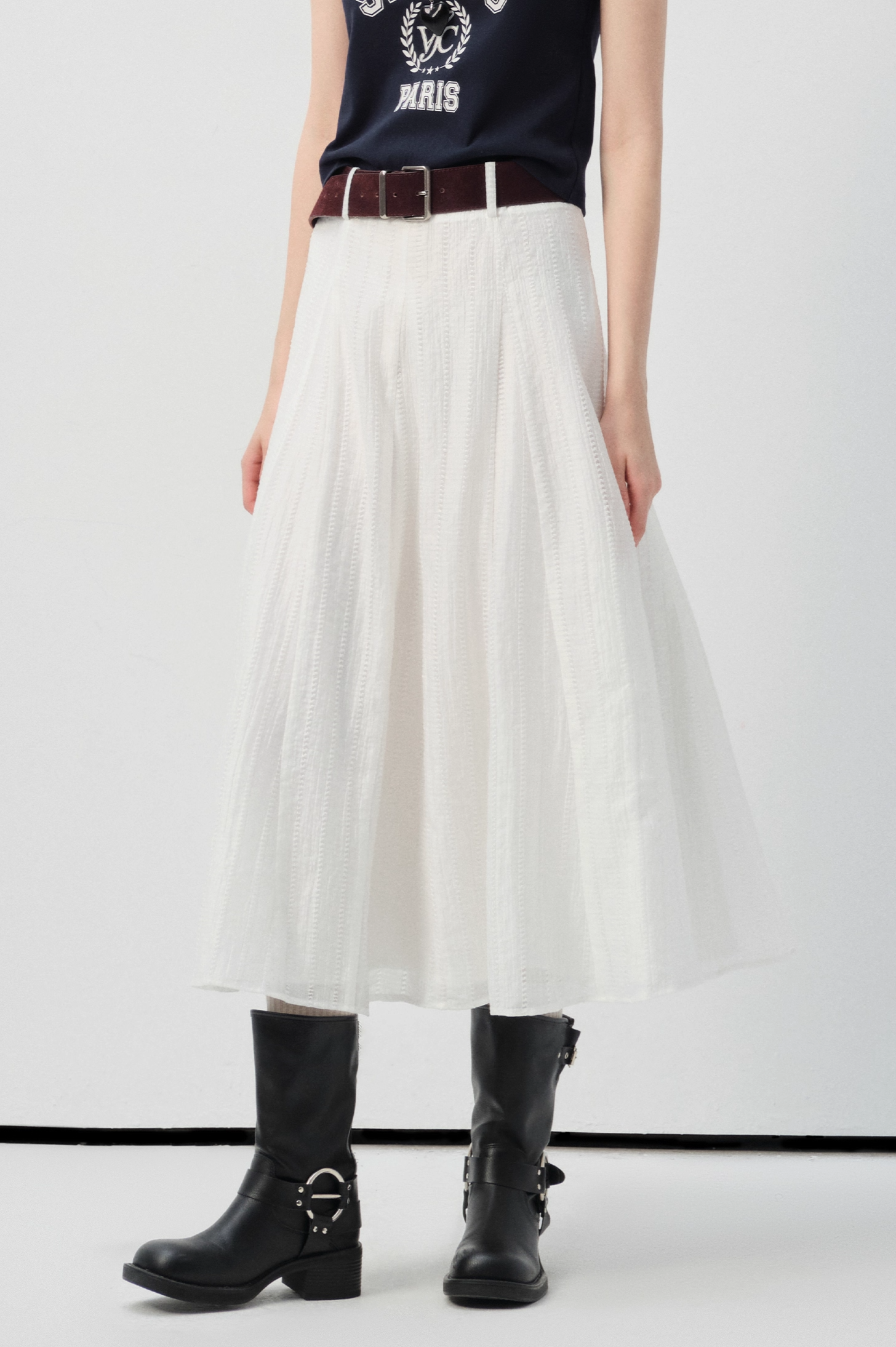 プリーツ風フレアスカート
C2997