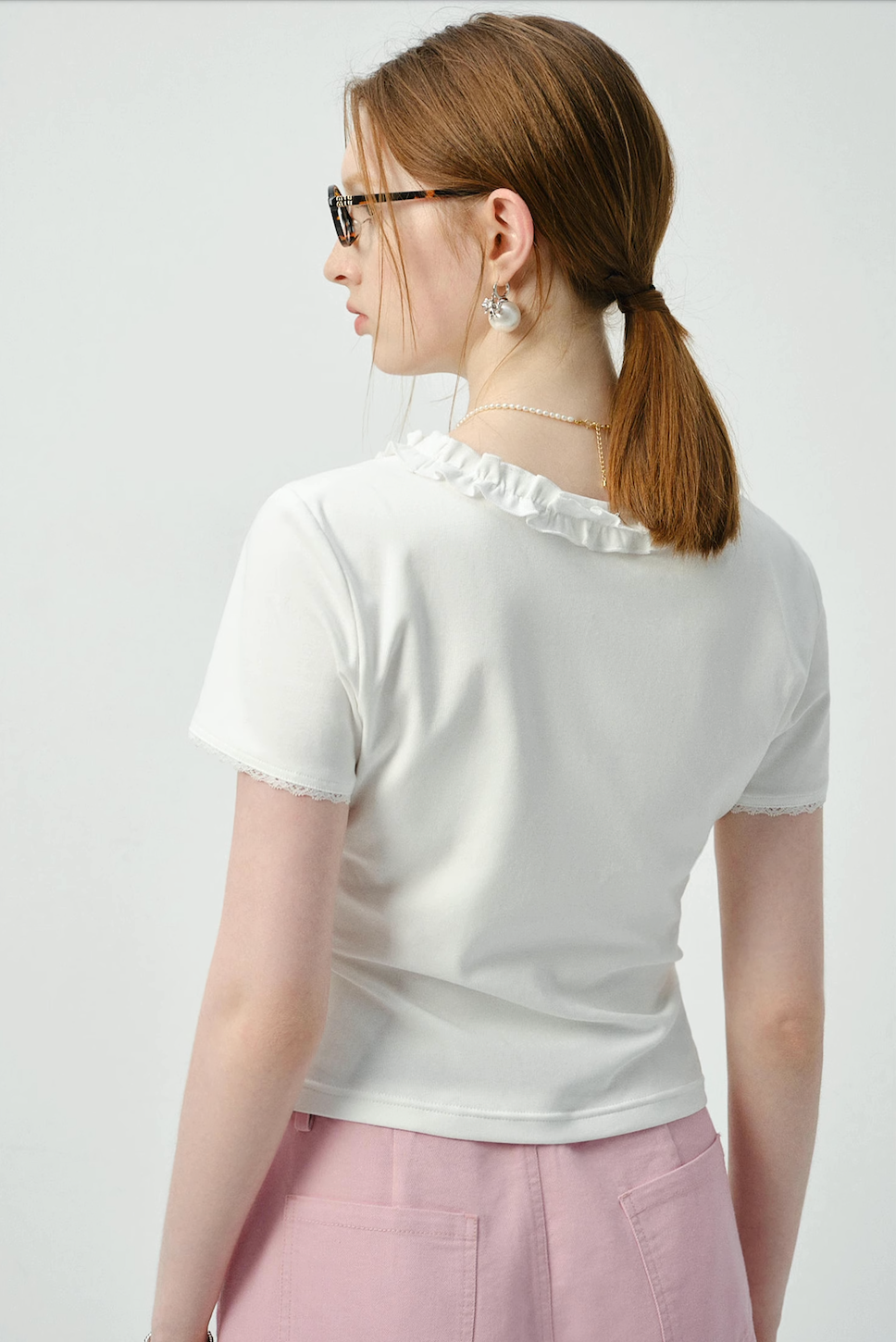 フリルVネックTシャツC2820