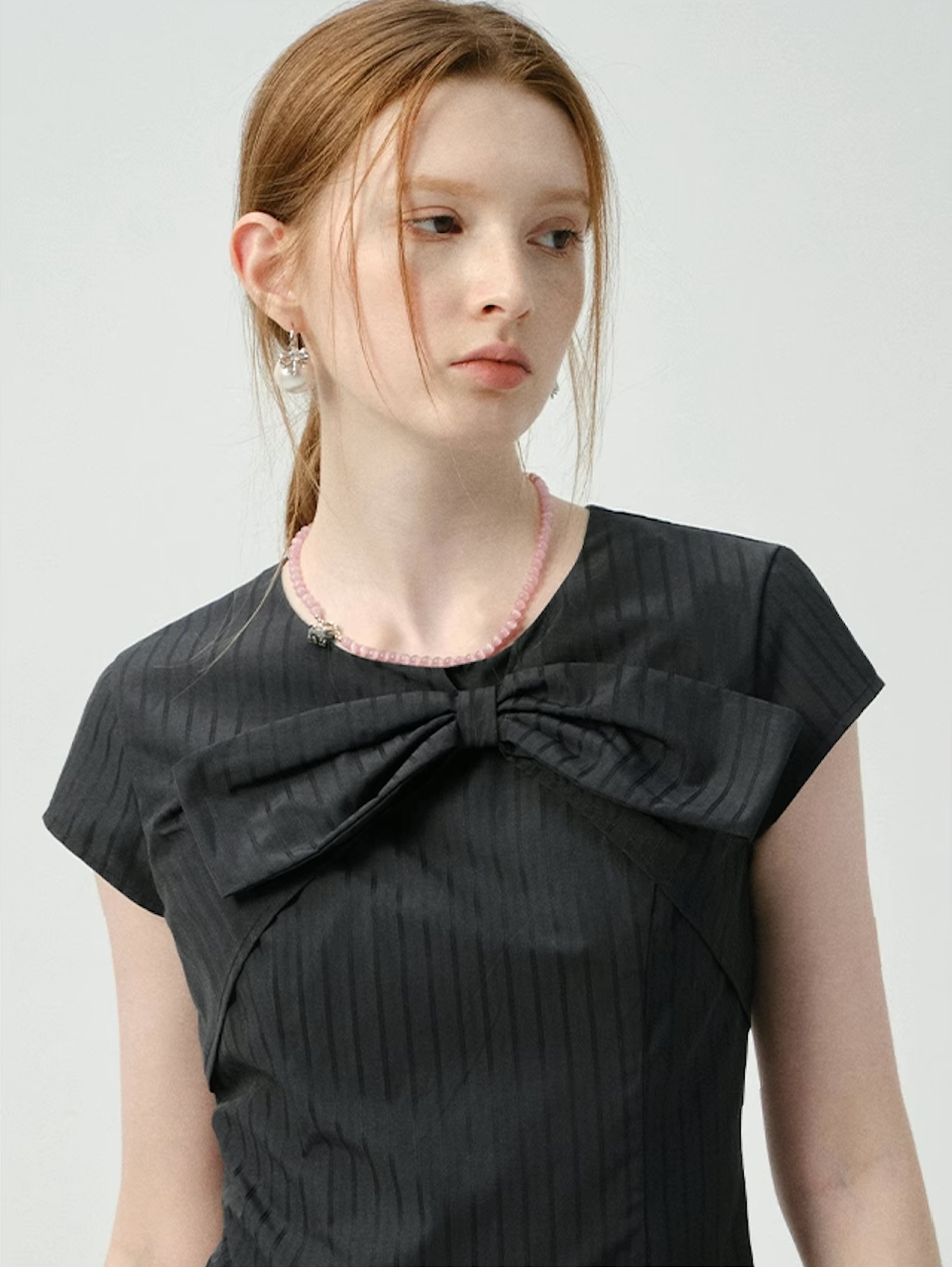 リボンデザインバルーンミニワンピースC2839