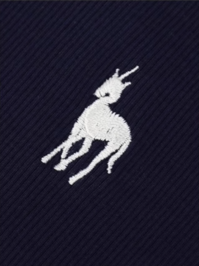 ヘンリーネックアニマル刺繍TシャツC2841