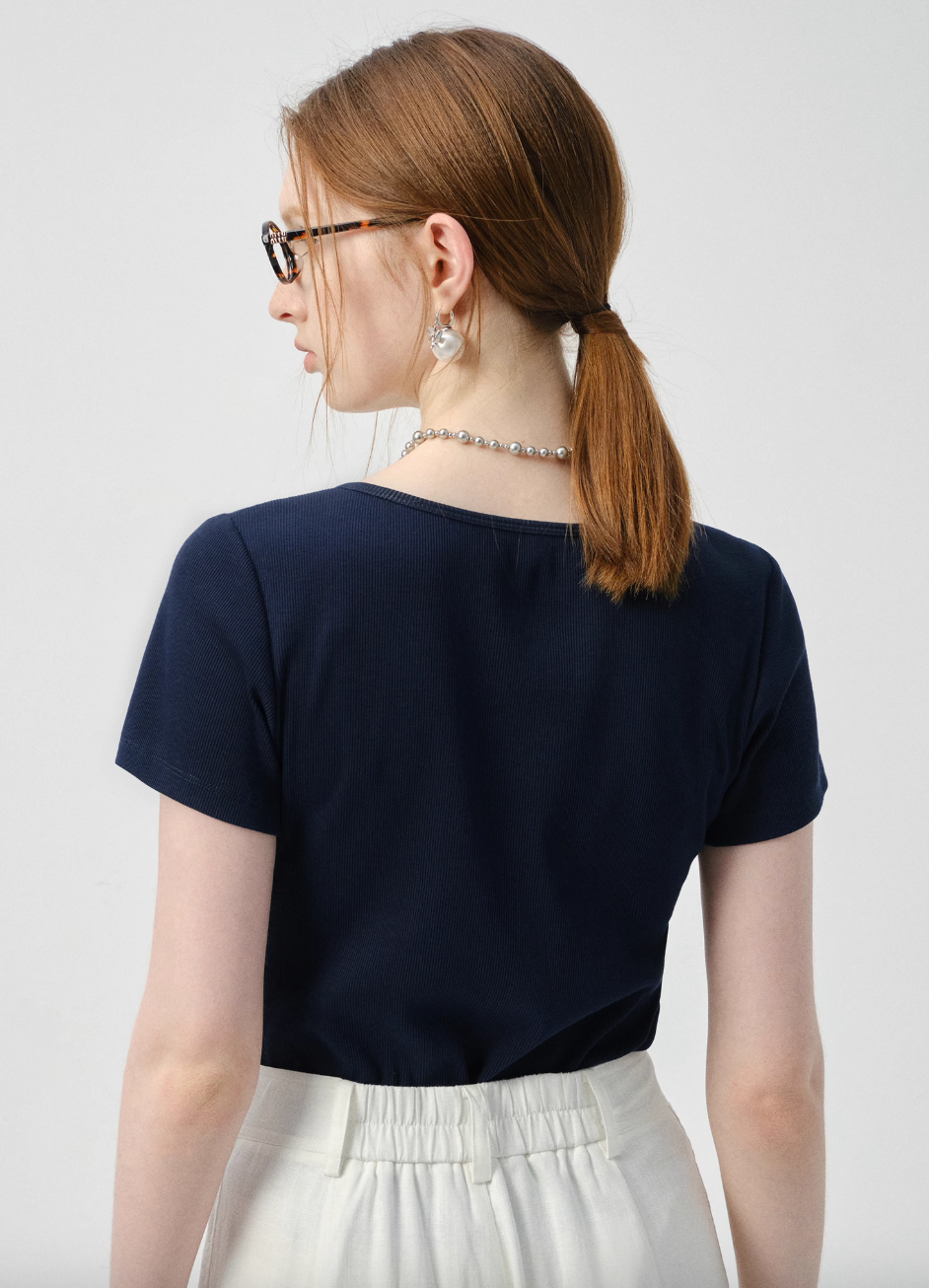 ヘンリーネックアニマル刺繍TシャツC2841