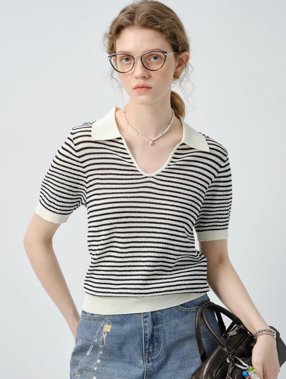 ボーダーニットポロC2844