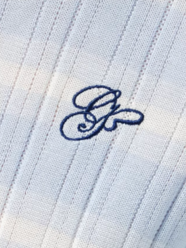 ボーダー半袖リブニットC2845