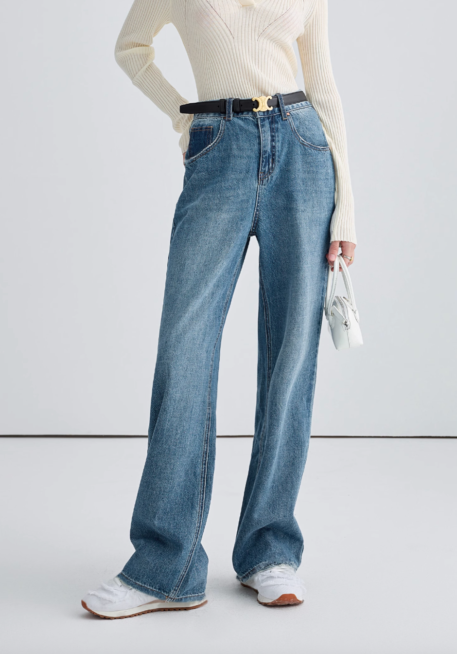 ハイウエストルーズフィットデニムパンツC2848