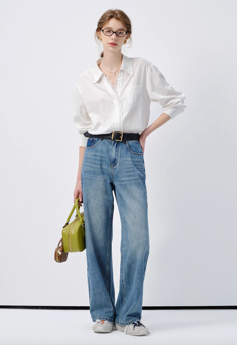 ハイウエストルーズフィットデニムパンツC2848