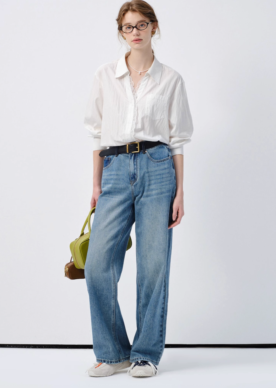 ハイウエストルーズフィットデニムパンツC2848