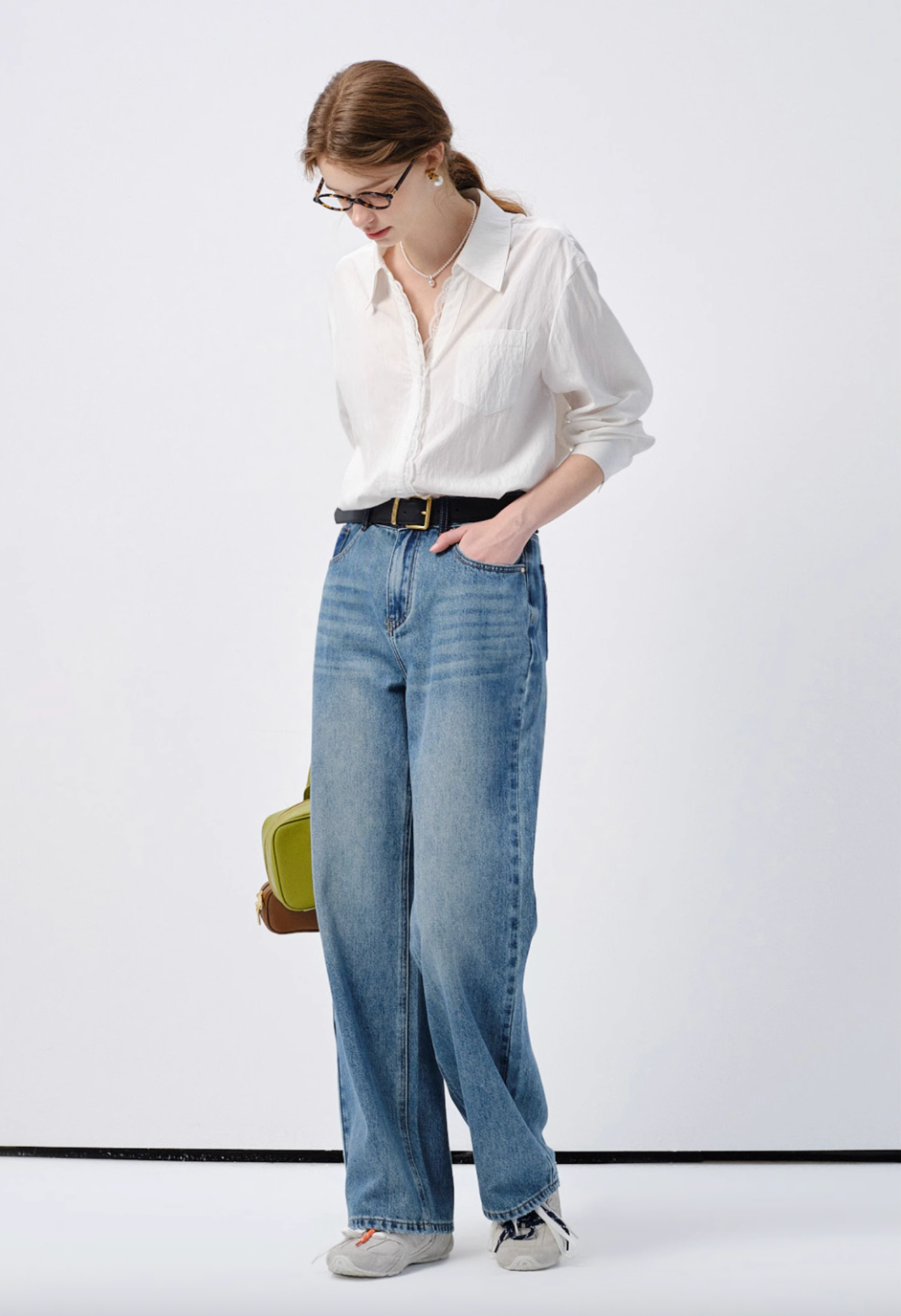 ハイウエストルーズフィットデニムパンツC2848