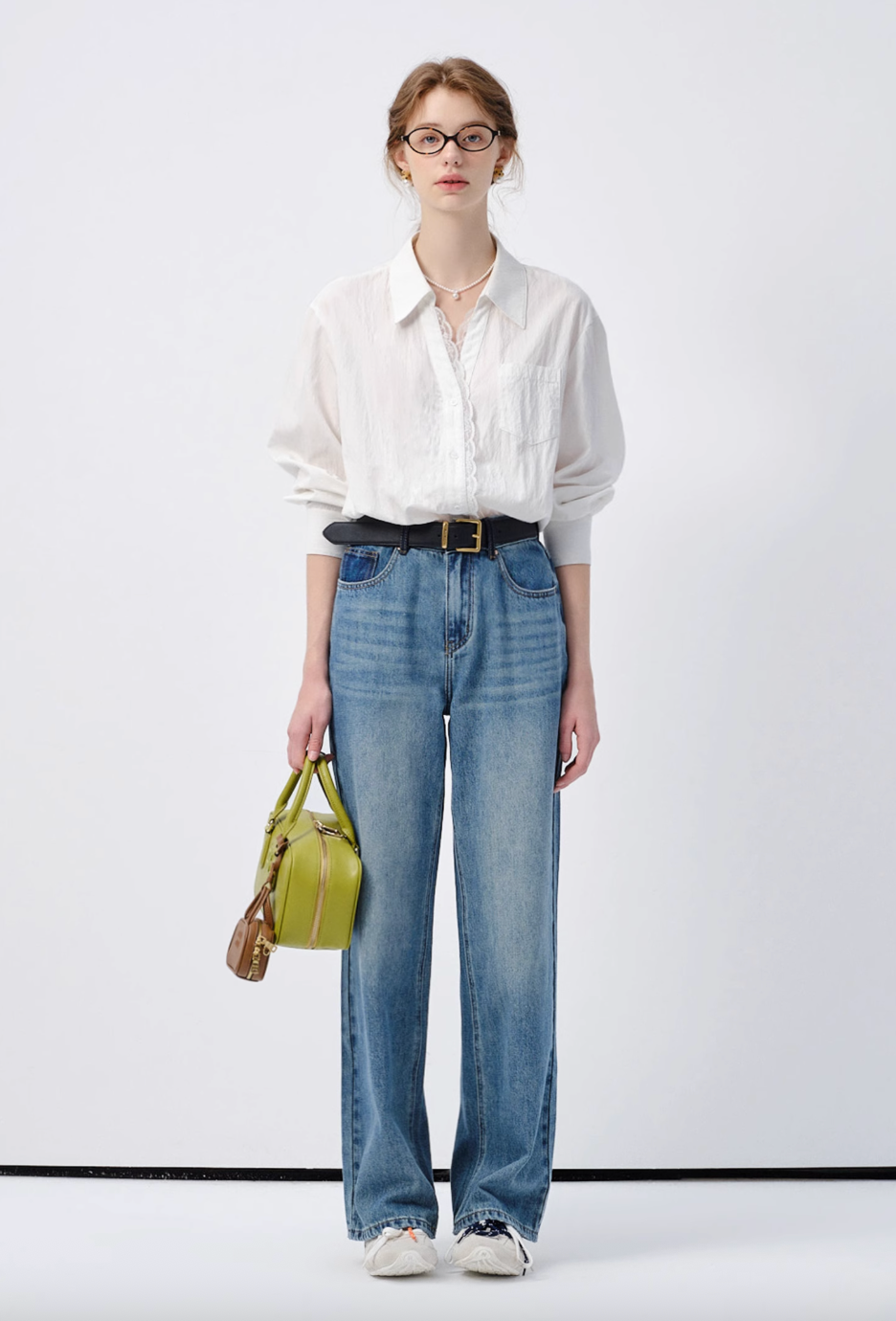 ハイウエストルーズフィットデニムパンツC2848