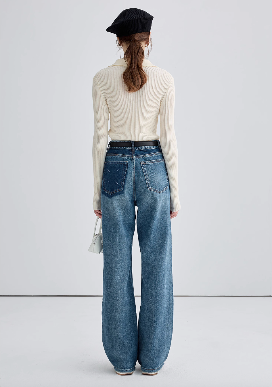 ハイウエストルーズフィットデニムパンツC2848