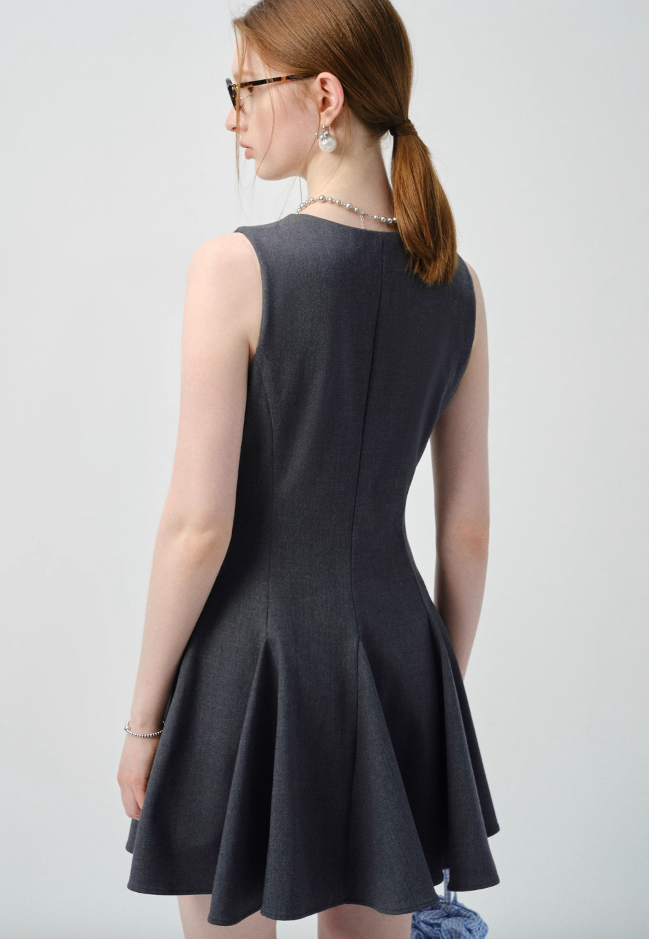 リボンディテールフィット&フレアミニワンピースC2851