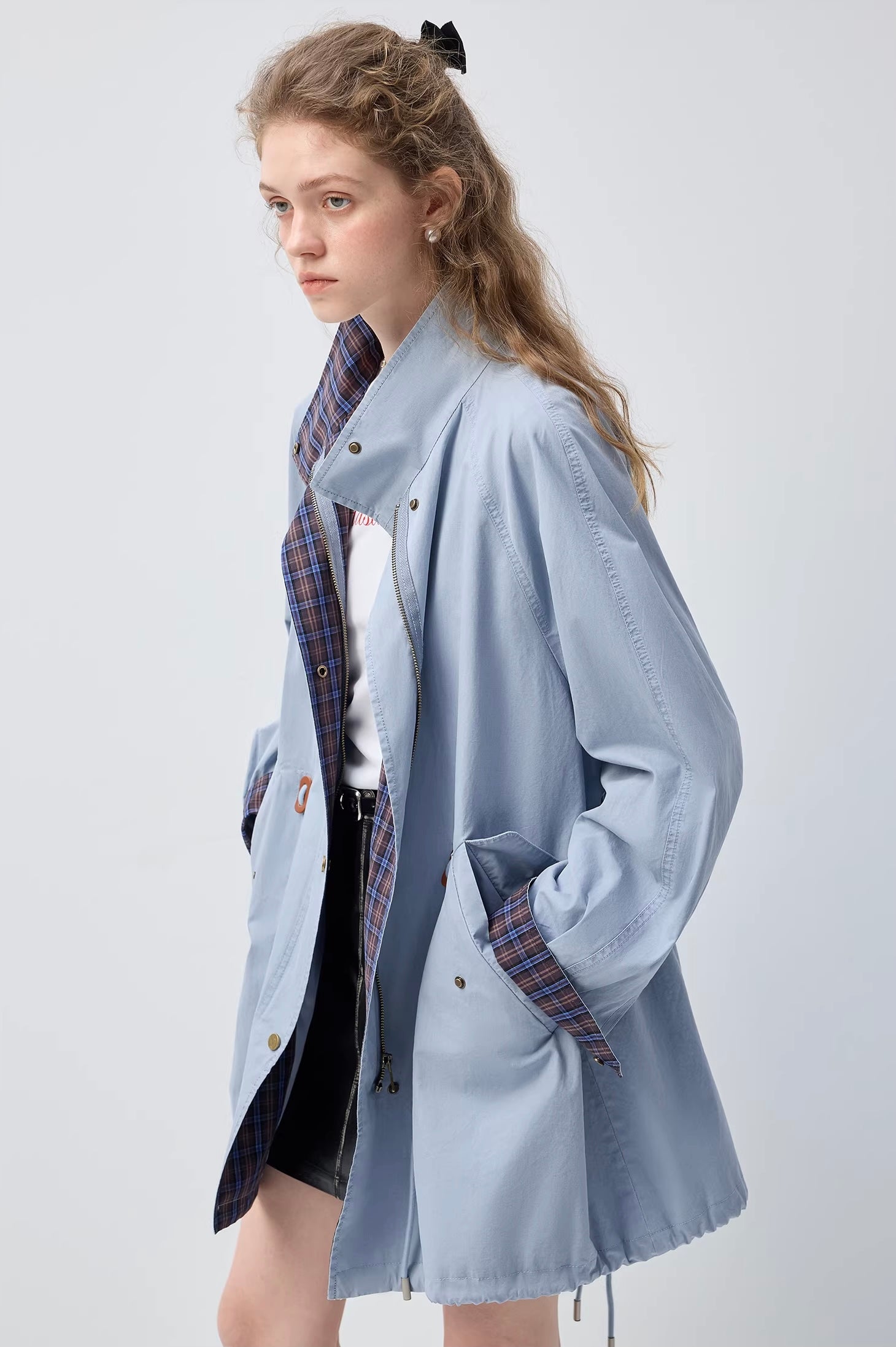 スタンドカラー ドローストリングジャケット
C3378