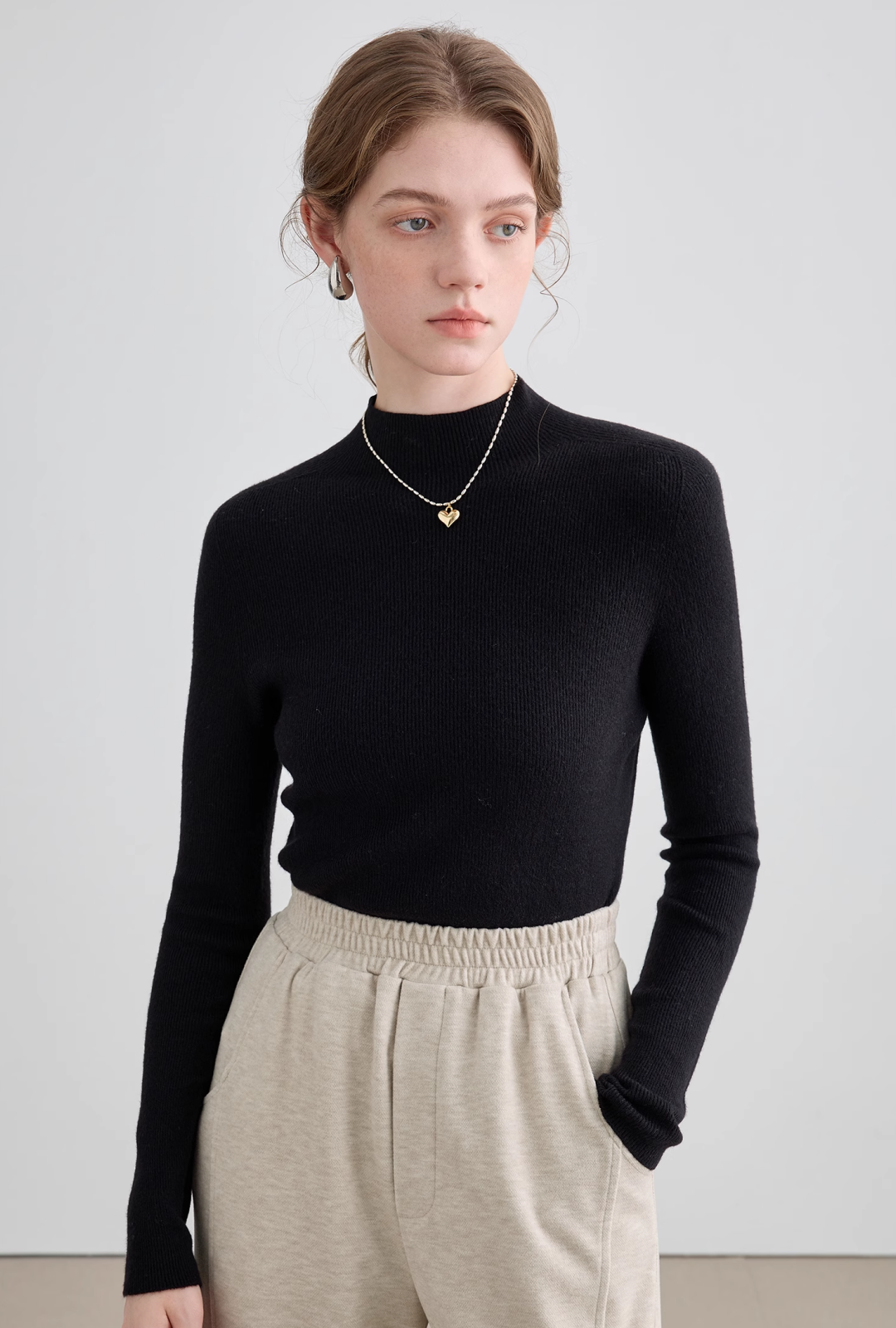 Mock neck knit top discount