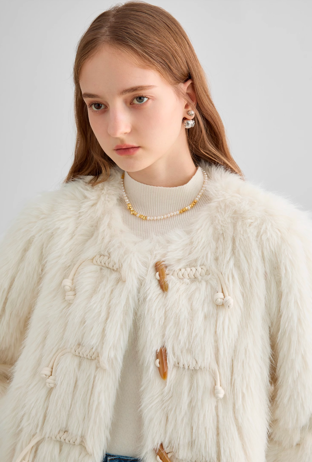 【即納】ショートエレガントファージャケットC1413