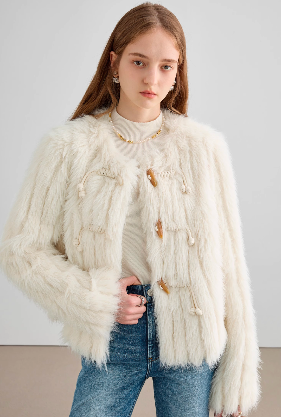 【即納】ショートエレガントファージャケットC1413