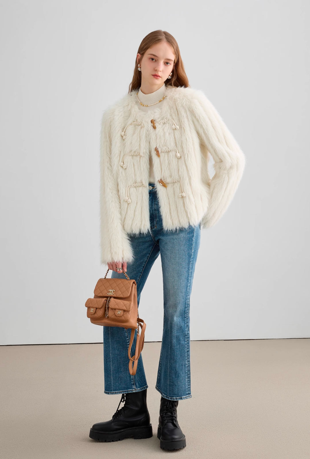 【即納】ショートエレガントファージャケットC1413