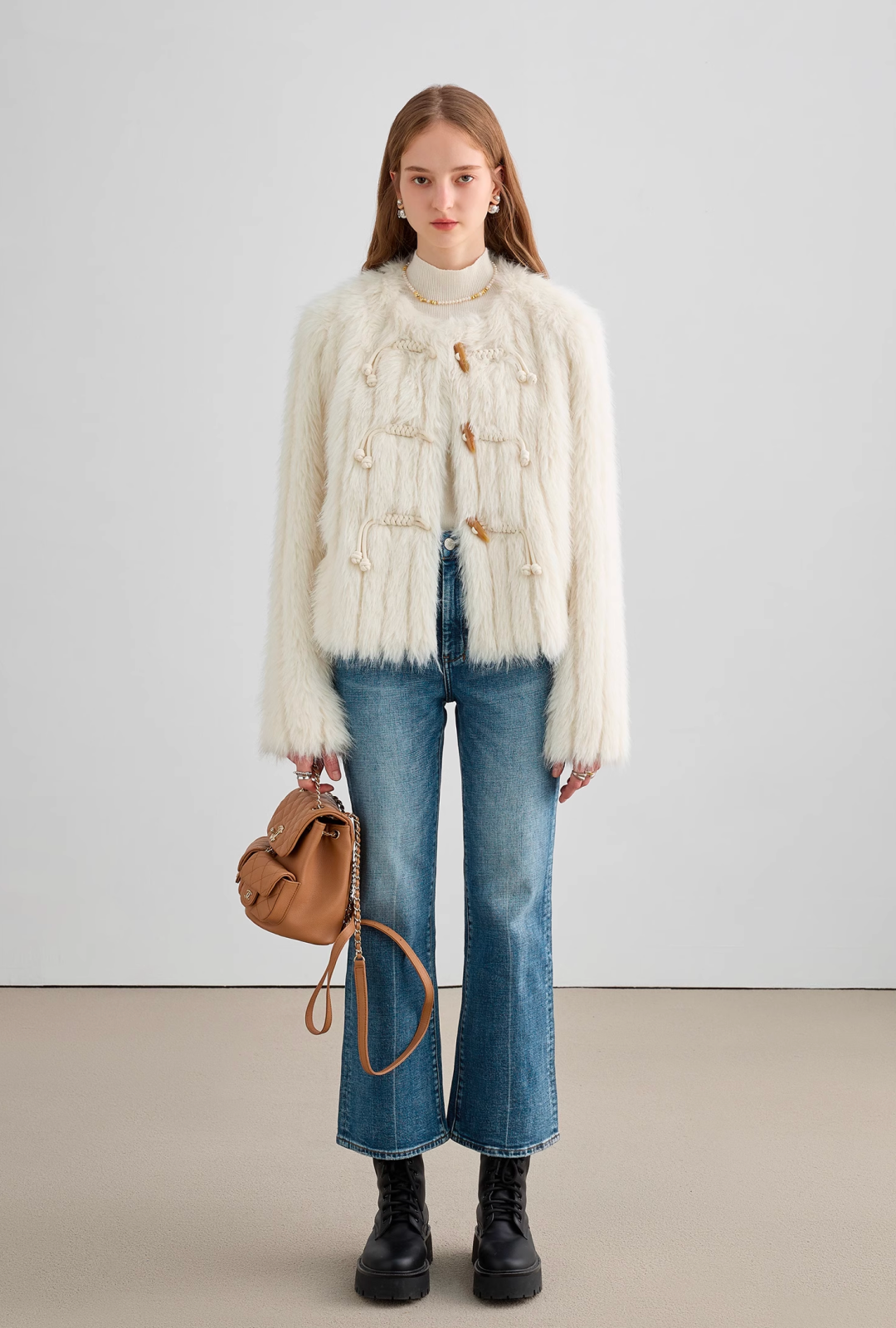 【即納】ショートエレガントファージャケットC1413