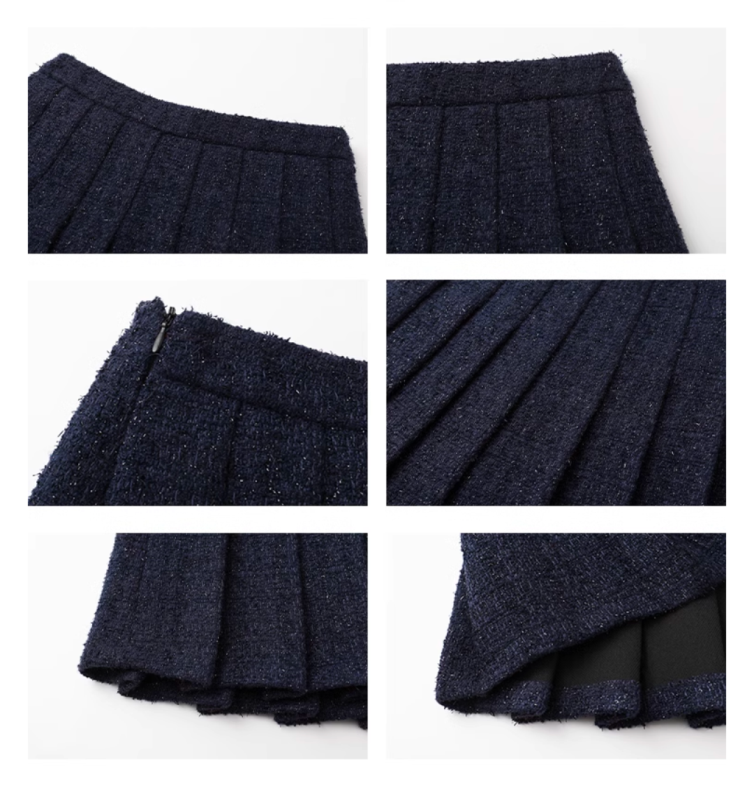 【即納】ネイビーバイカラーツイードセットアップ ※上下2点セット