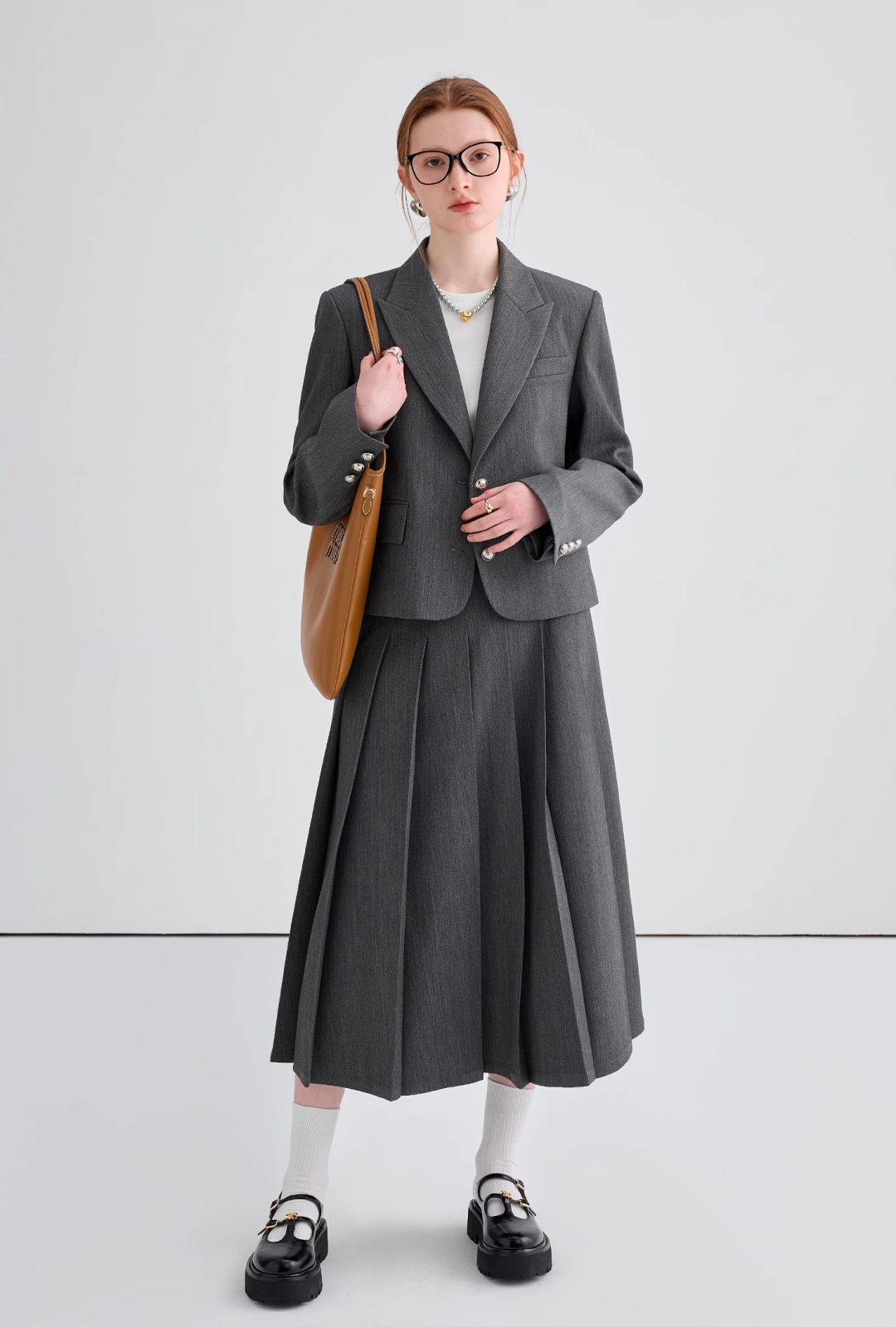 Grey formal skirt deals