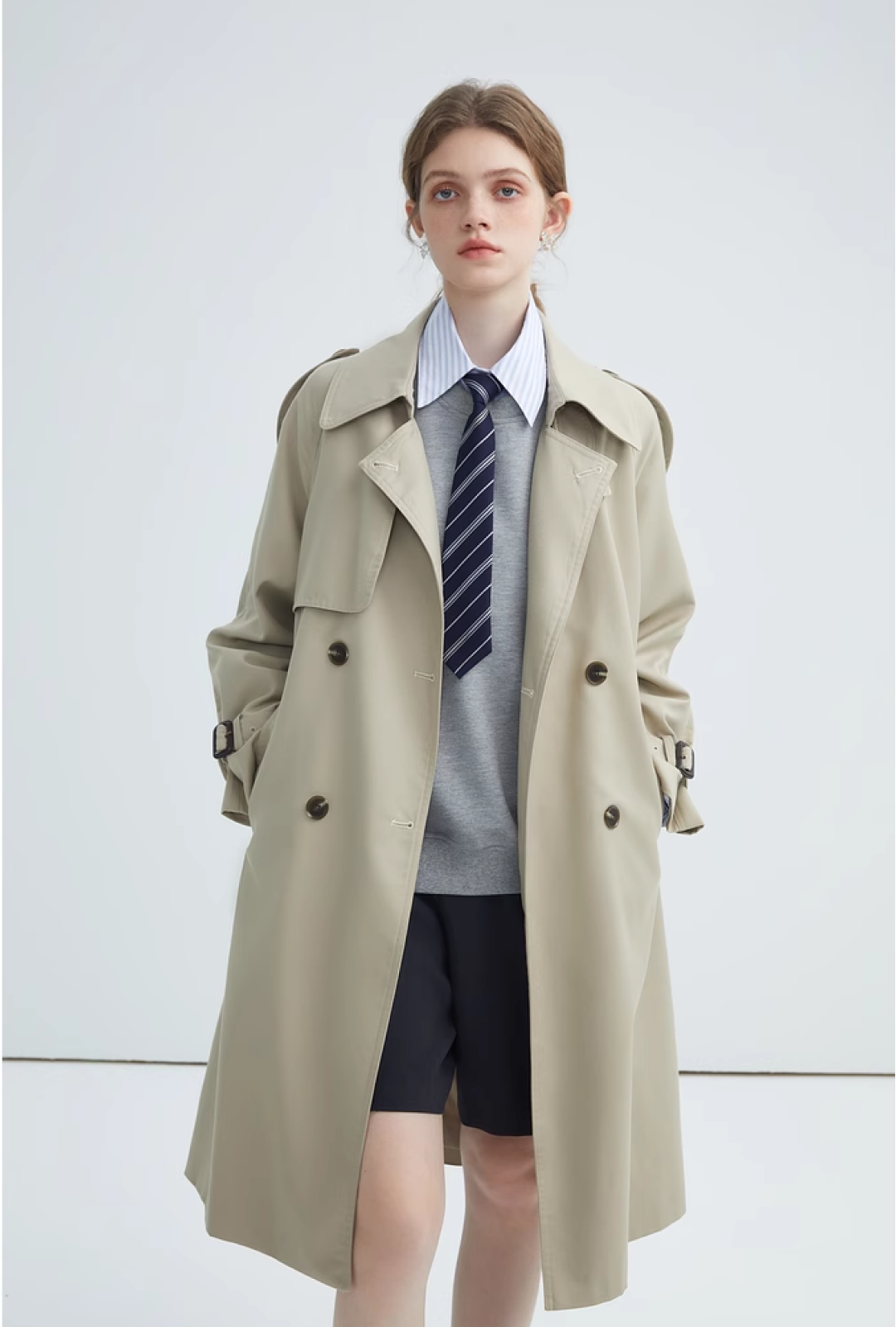 カジュアルトレンチロングコートC1667