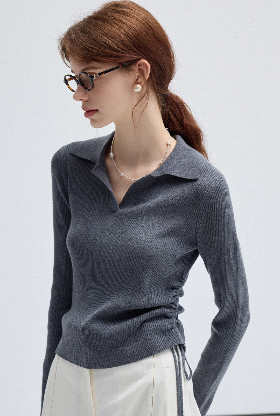 【即納】ドローストリングニットC1940