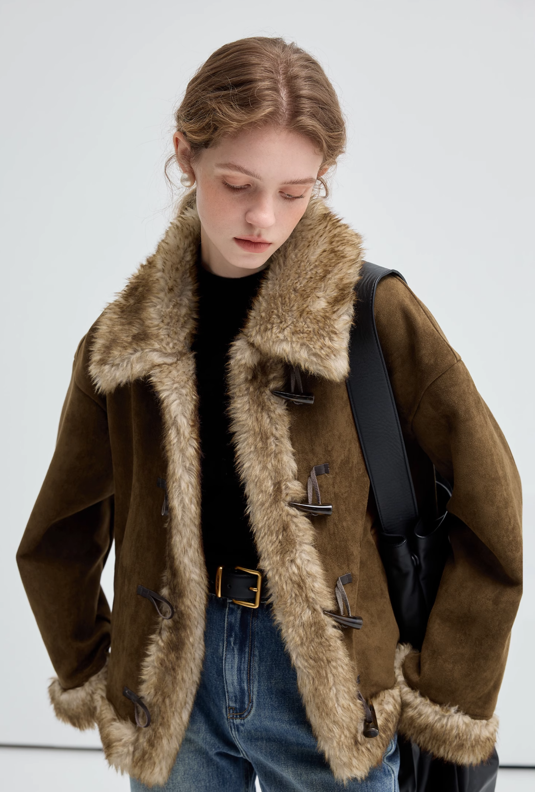 ファーカラースエードジャケットC2454 