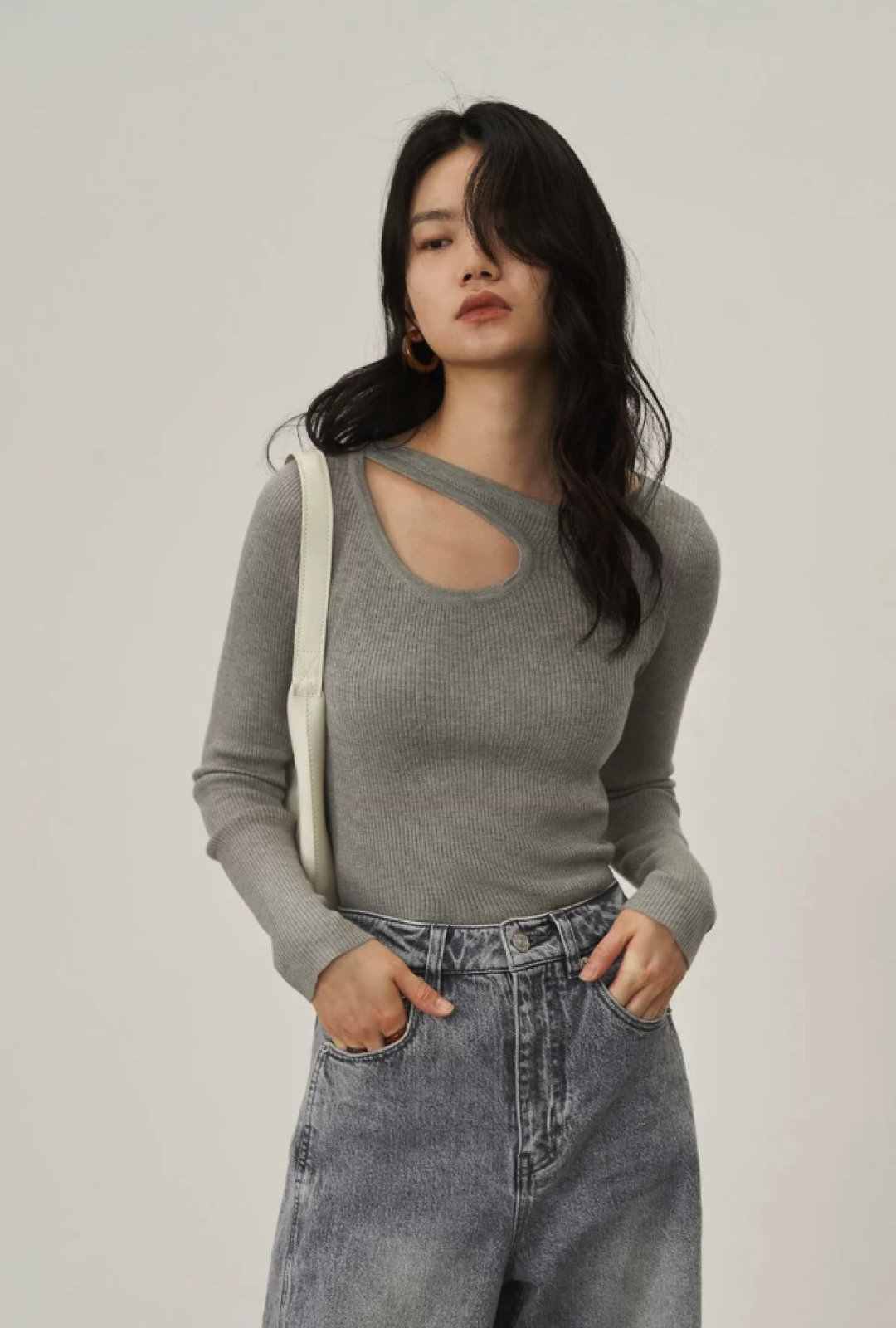 アシンメトリーリブニット アシンメトリーリブニット（ニット）｜ánuans（アニュアンス