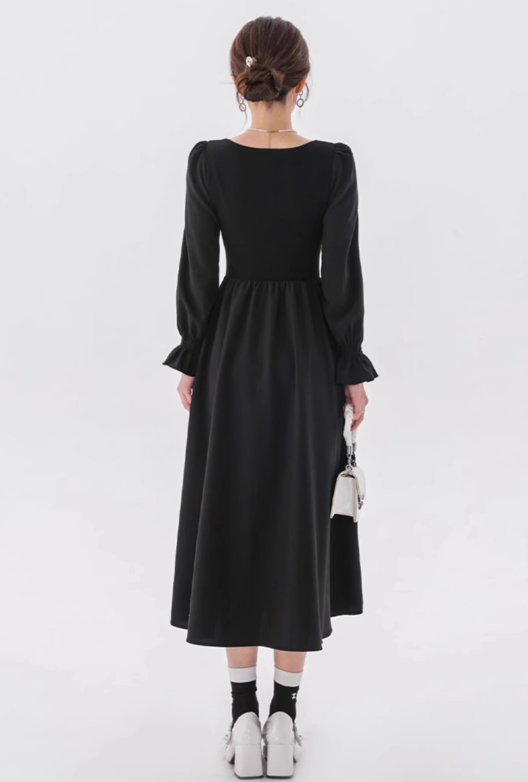 【予約販売】フラワースリーブAラインワンピースC2669