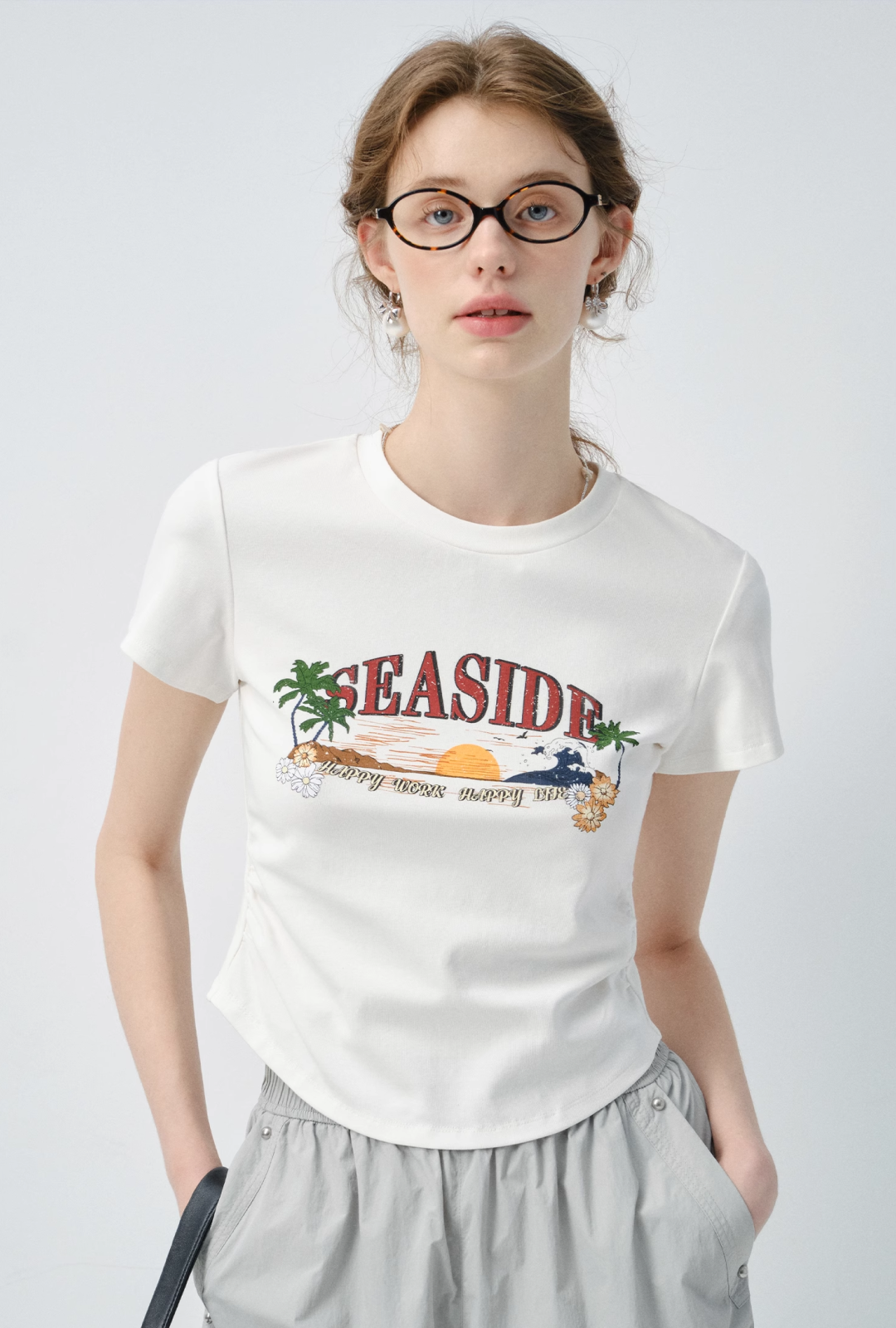 アイランドプリントカジュアルTシャツC2787