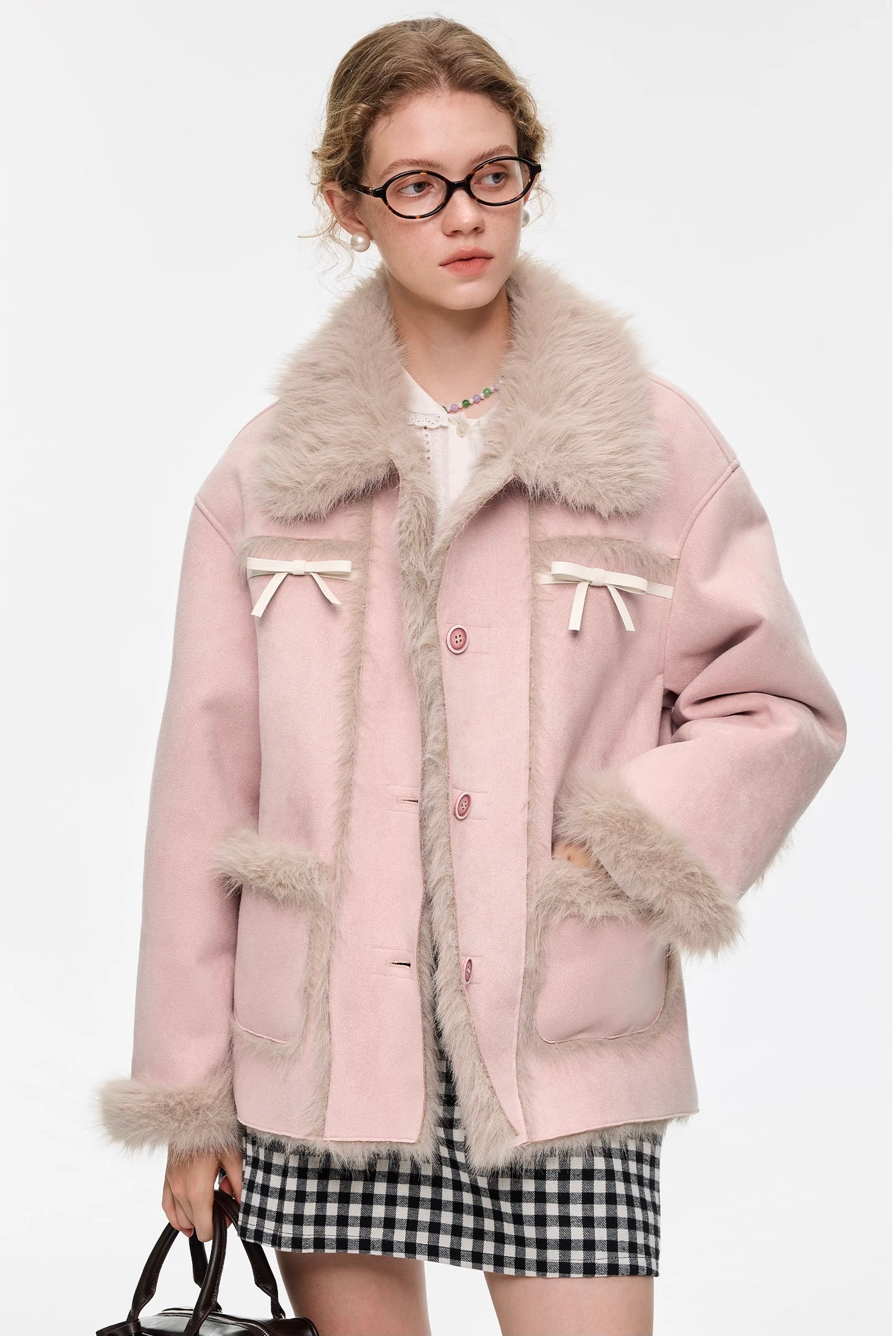 ガーリーレトロスタイルボアムートンジャケット C3280