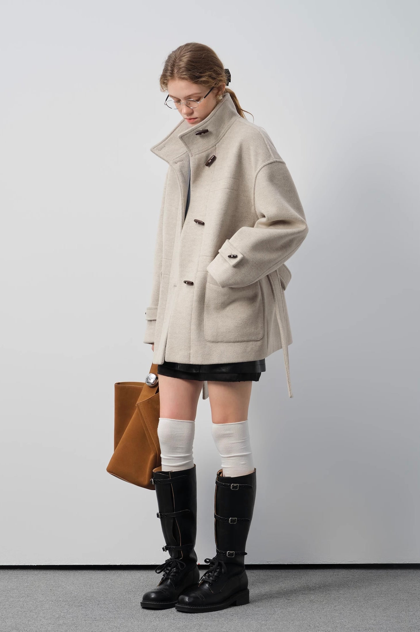 ダッフルボタンウールコート
C3298