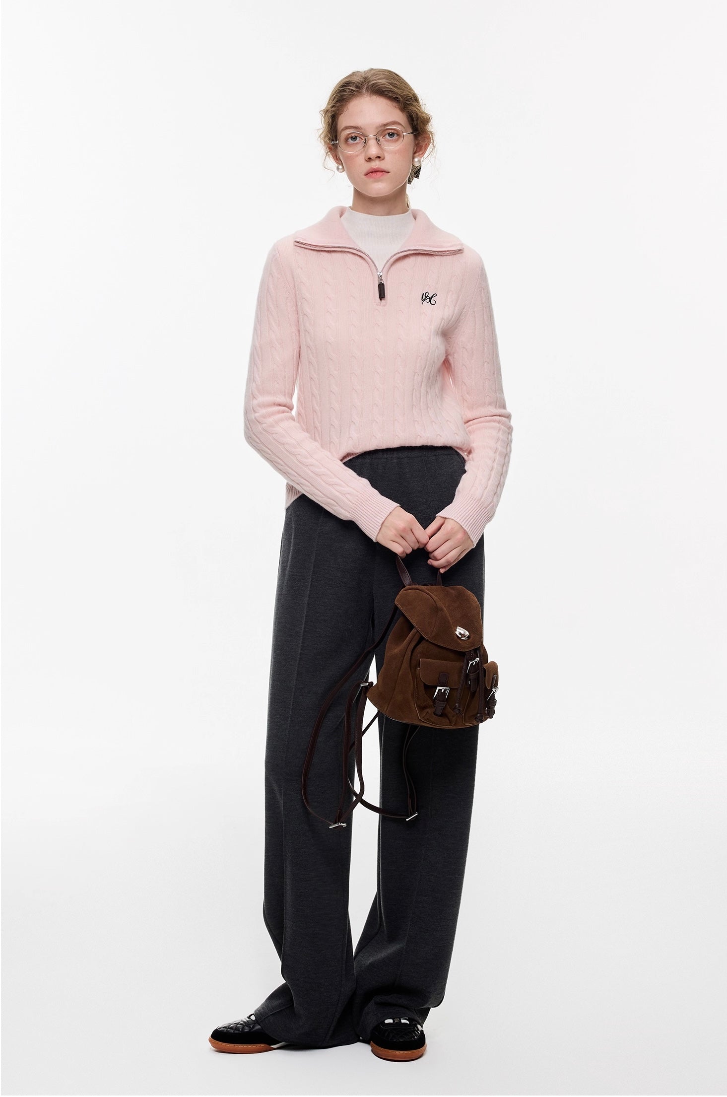 ウールブレンドハイウエストパンツ
C3335