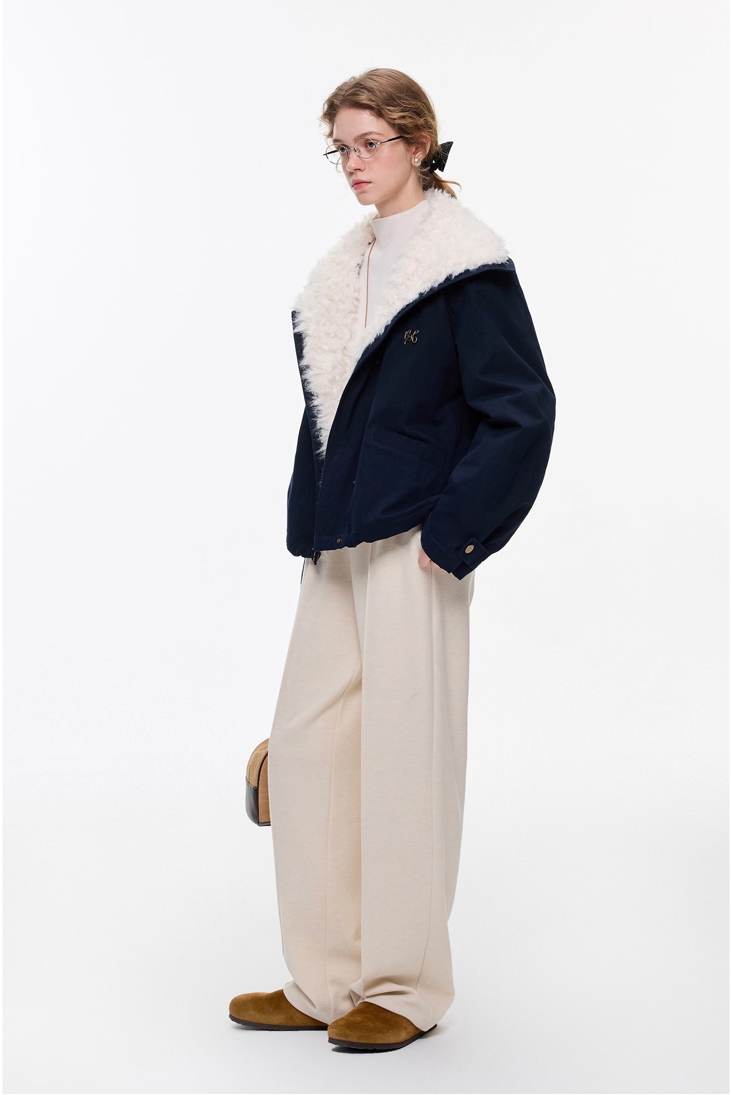 ウールブレンドハイウエストパンツ
C3335