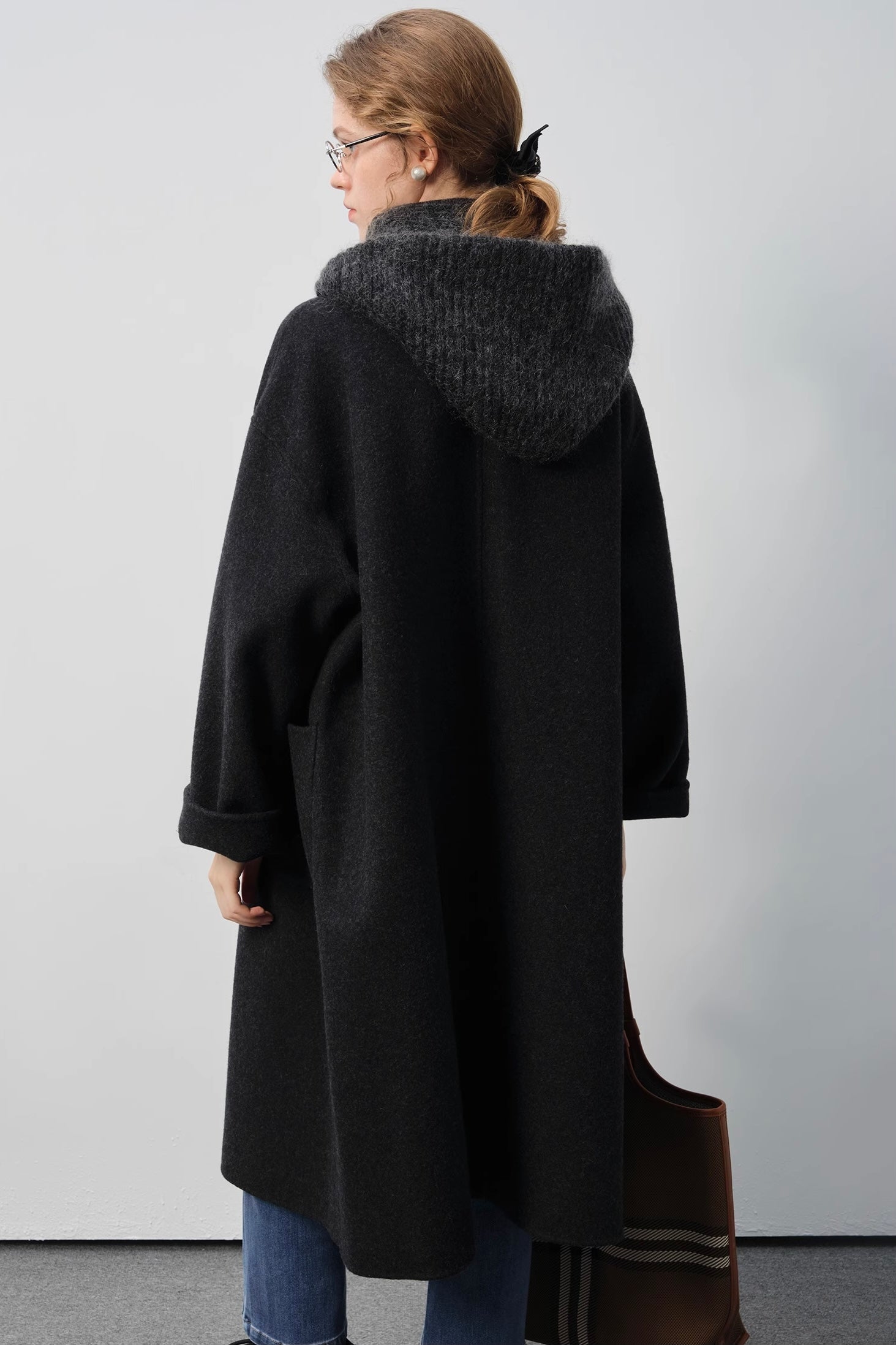 ストール&フード付きウールダブルフェイスコート
C3337