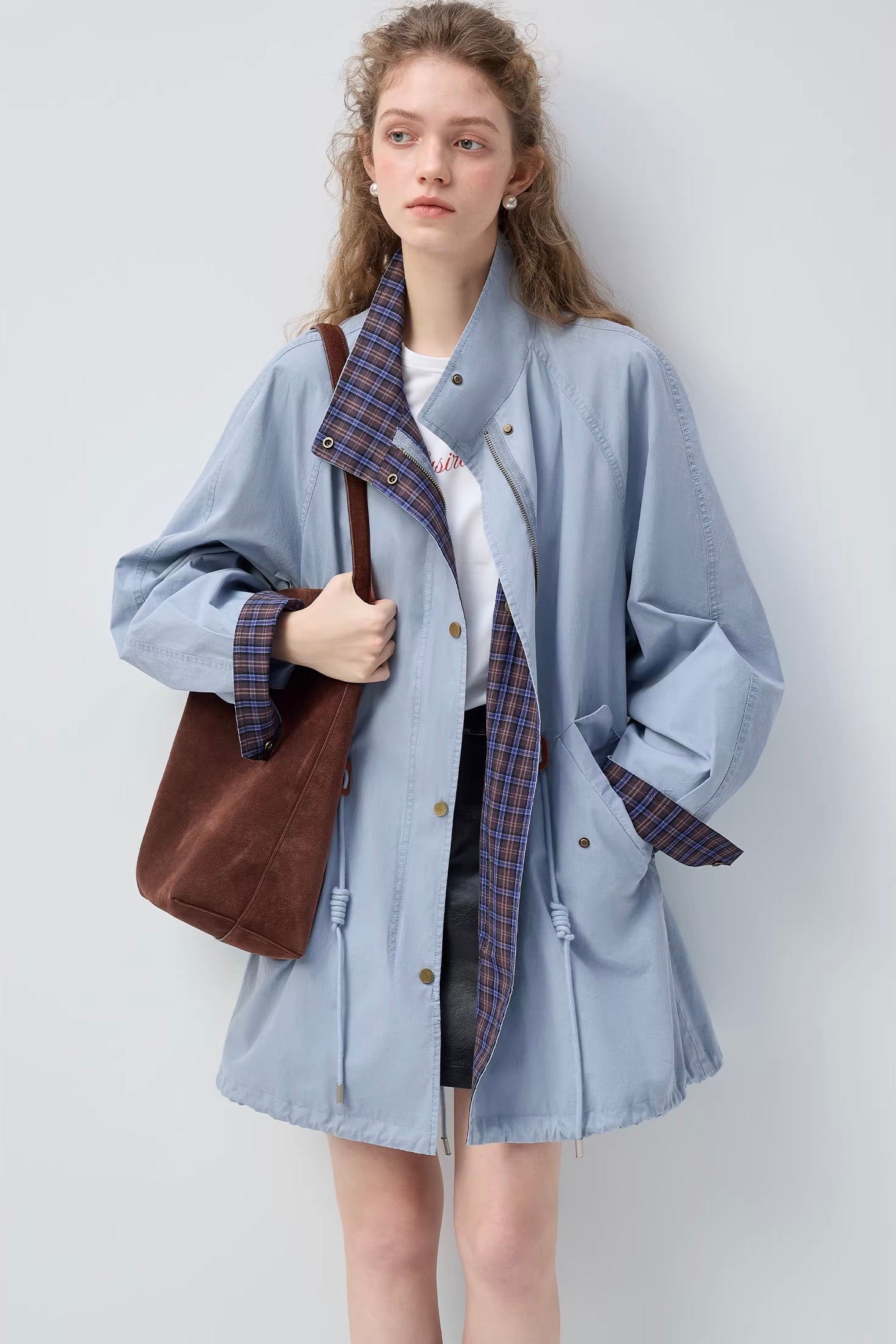 スタンドカラードローストリングジャケットC3474