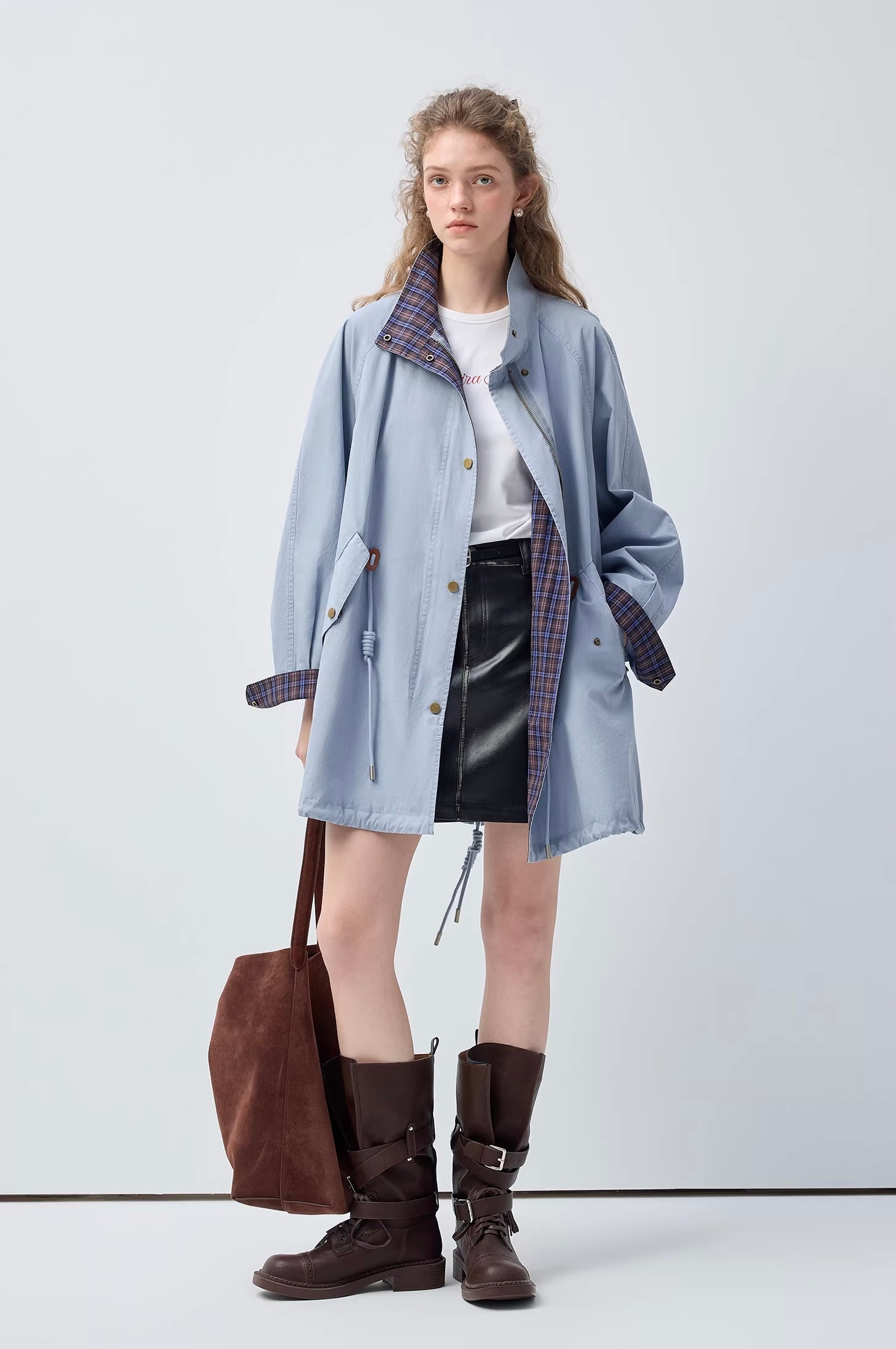 スタンドカラードローストリングジャケットC3474