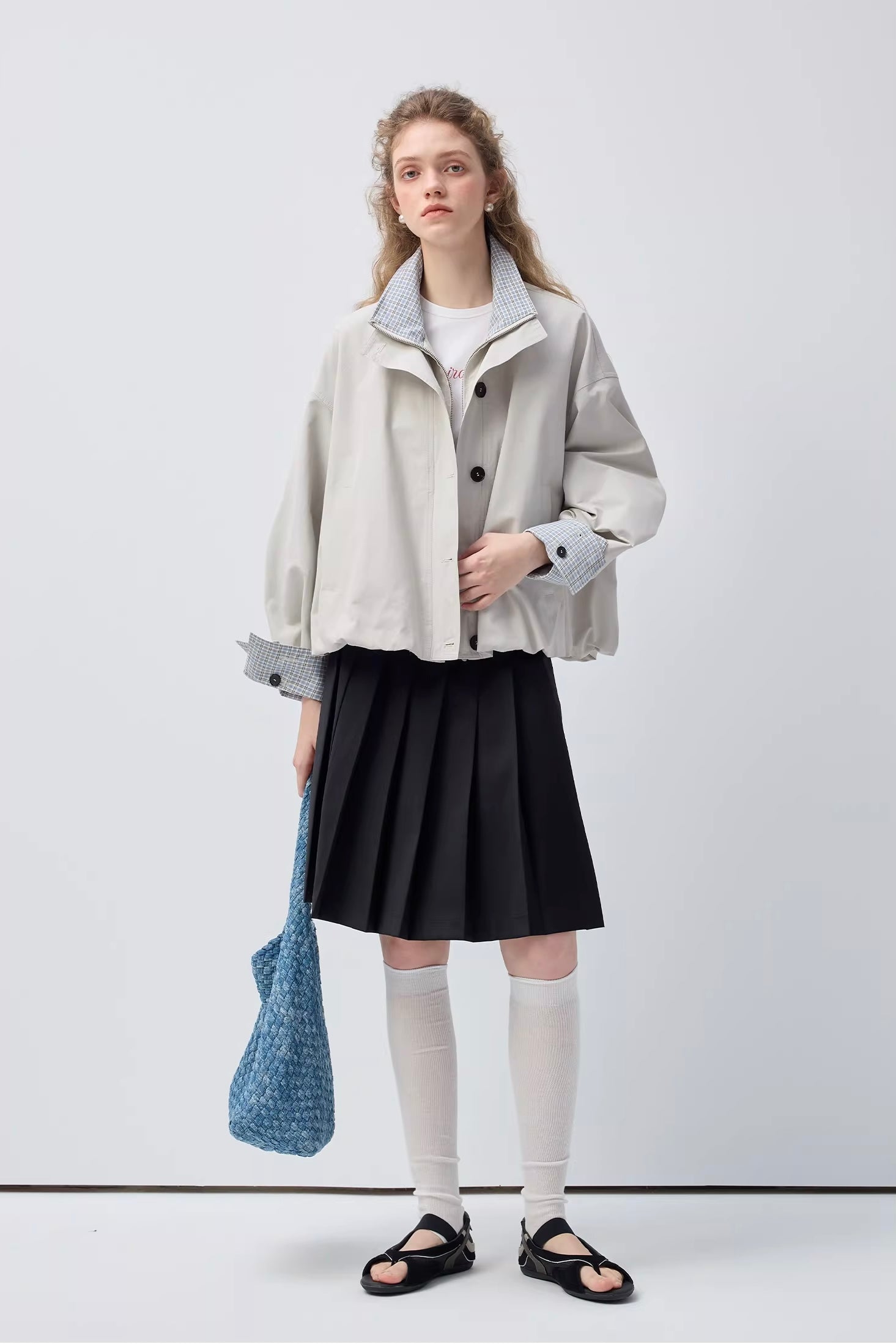 コントラストチェックバルーンシルエットジャケット
C3388