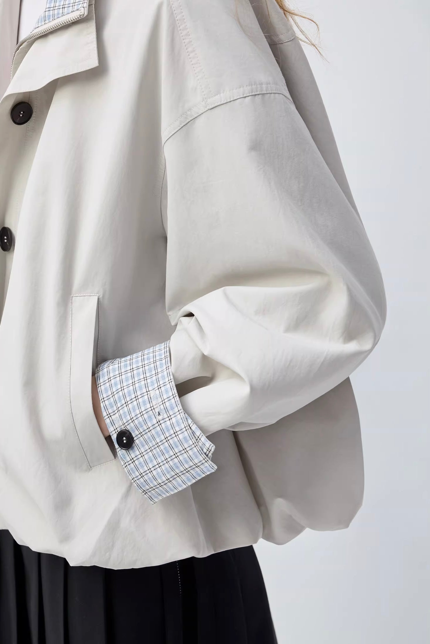 コントラストチェックバルーンシルエットジャケット
C3388