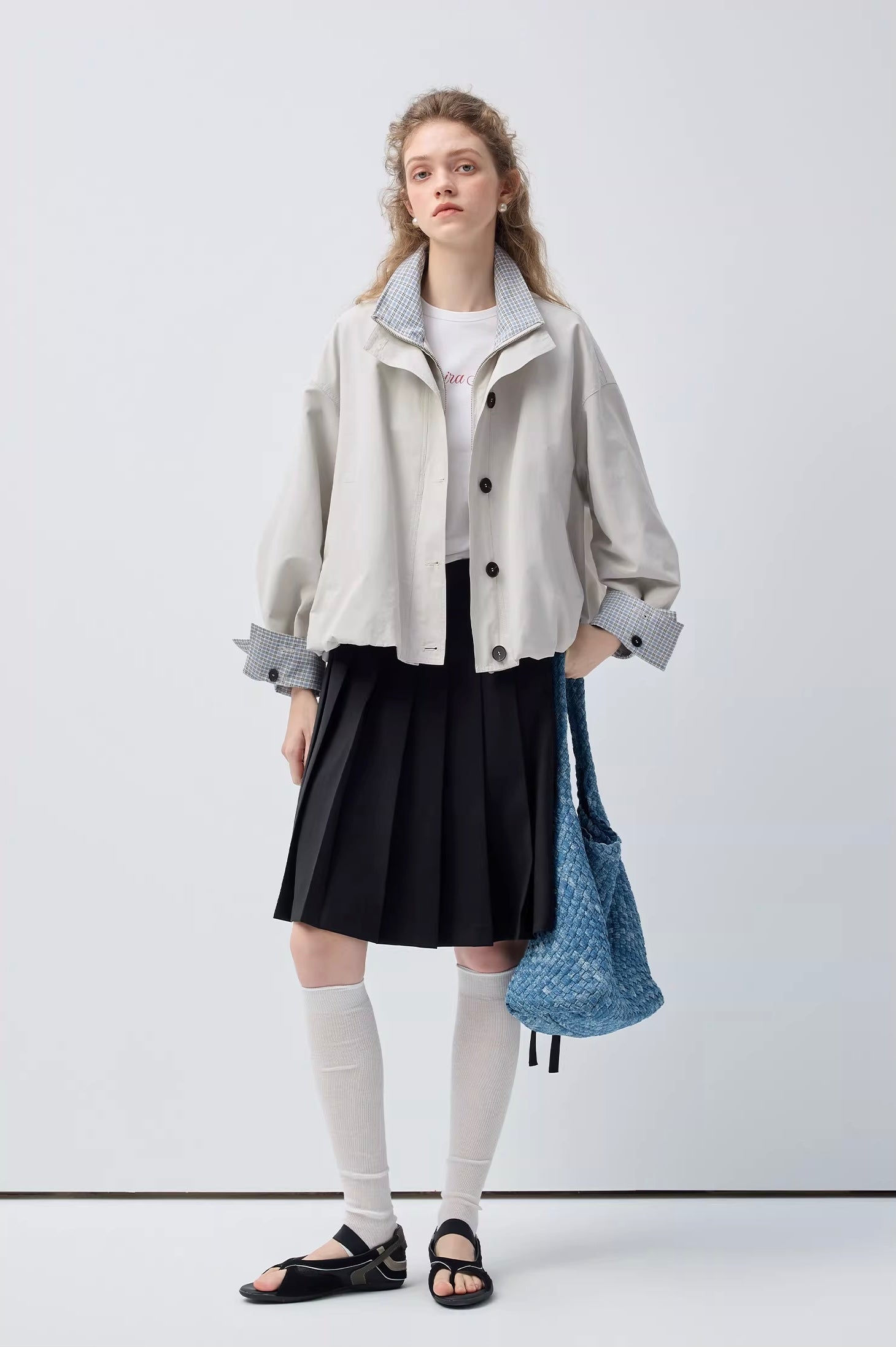 コントラストチェックバルーンシルエットジャケット
C3388