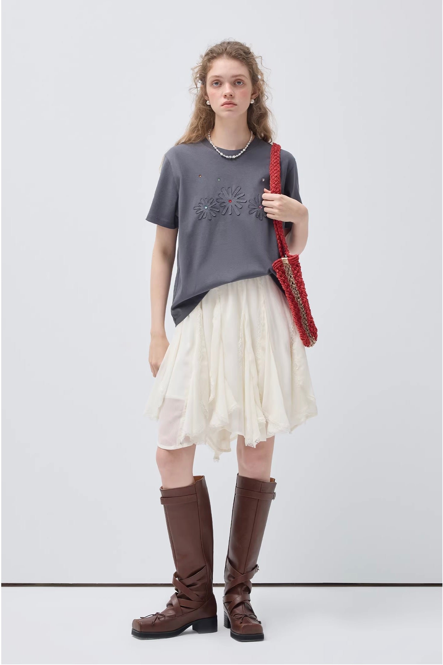 フリルレースシアースカート
C3410