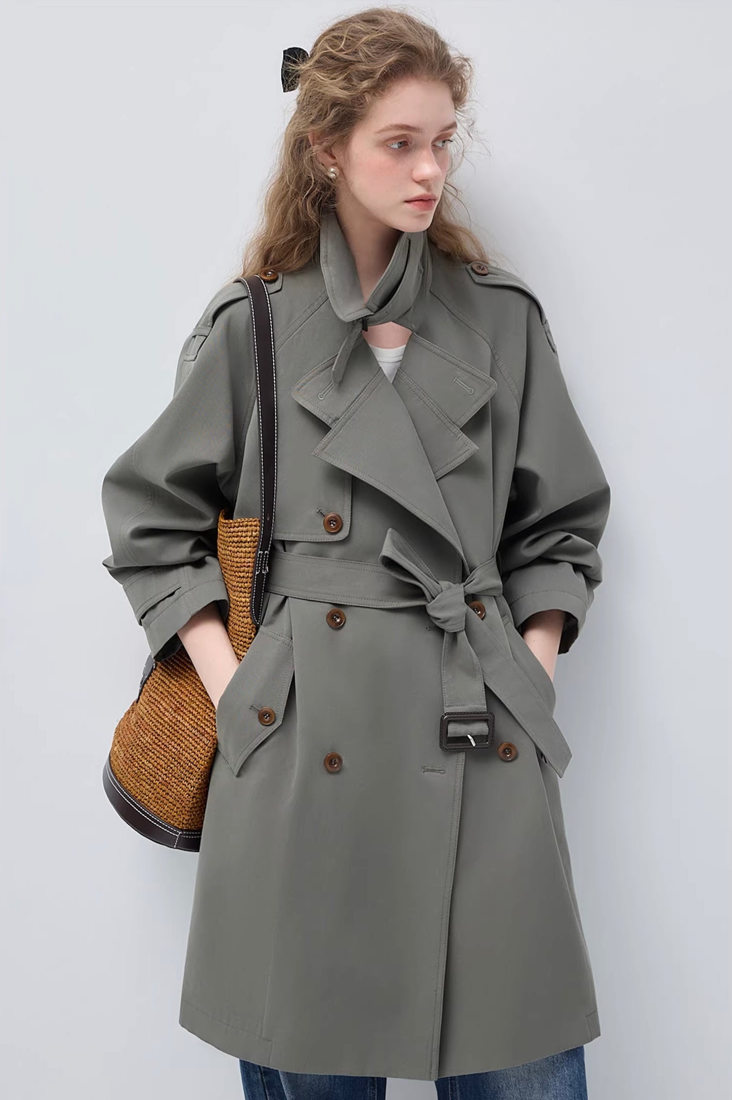 リヨセルツイル オーバーシルエットトレンチコート
C3416