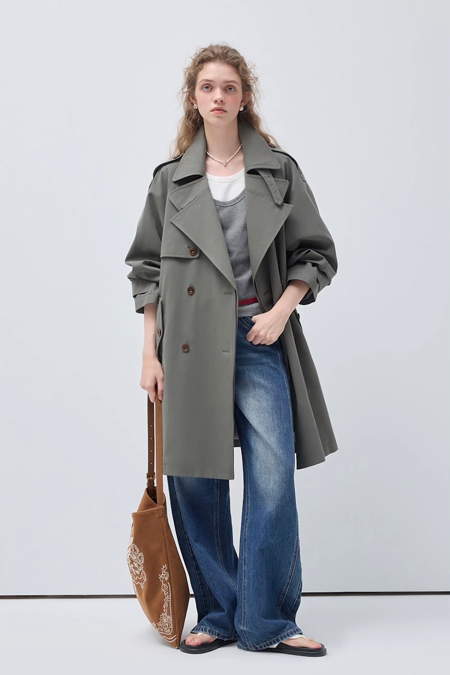 リヨセルツイル オーバーシルエットトレンチコート
C3416