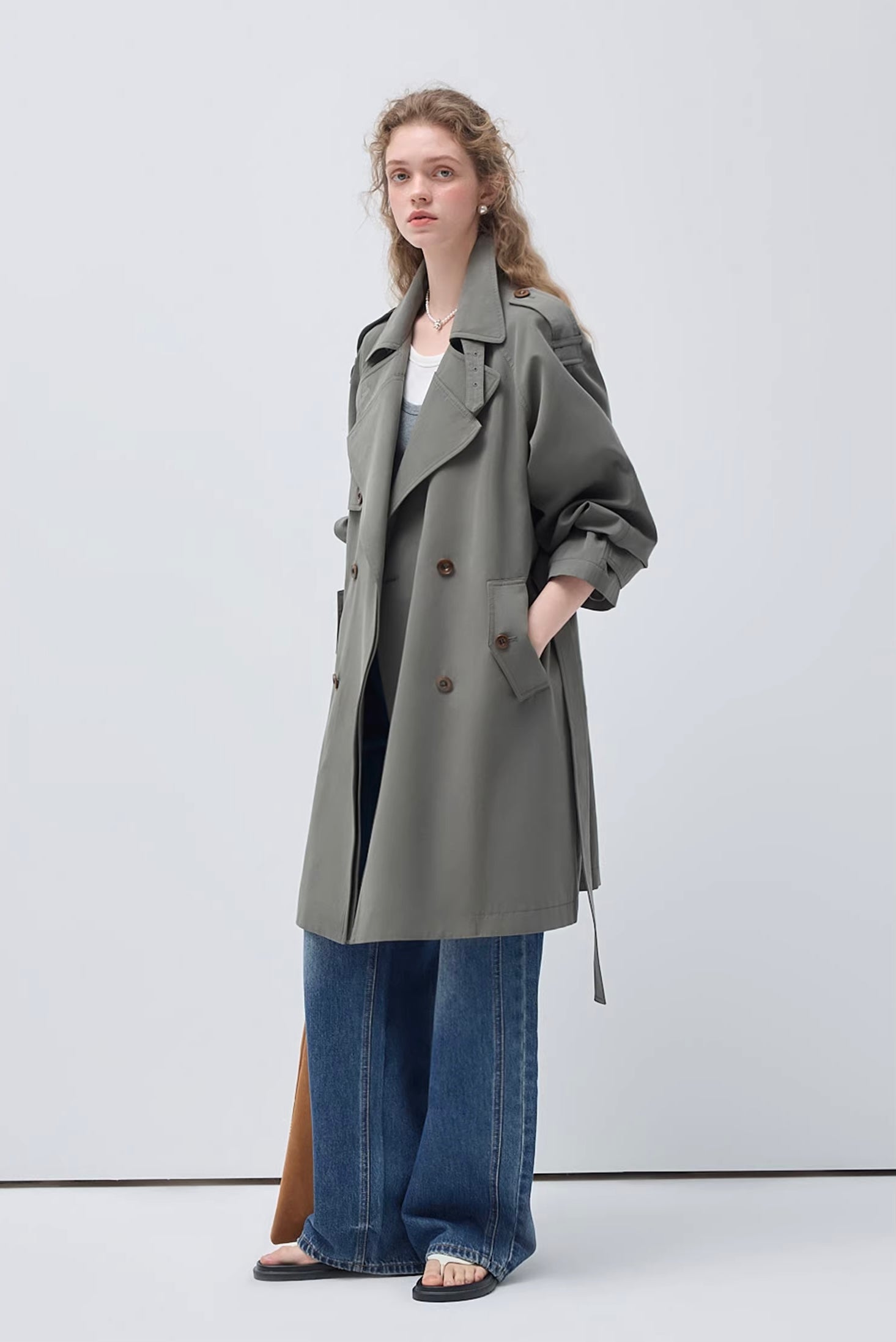 リヨセルツイル オーバーシルエットトレンチコート
C3416