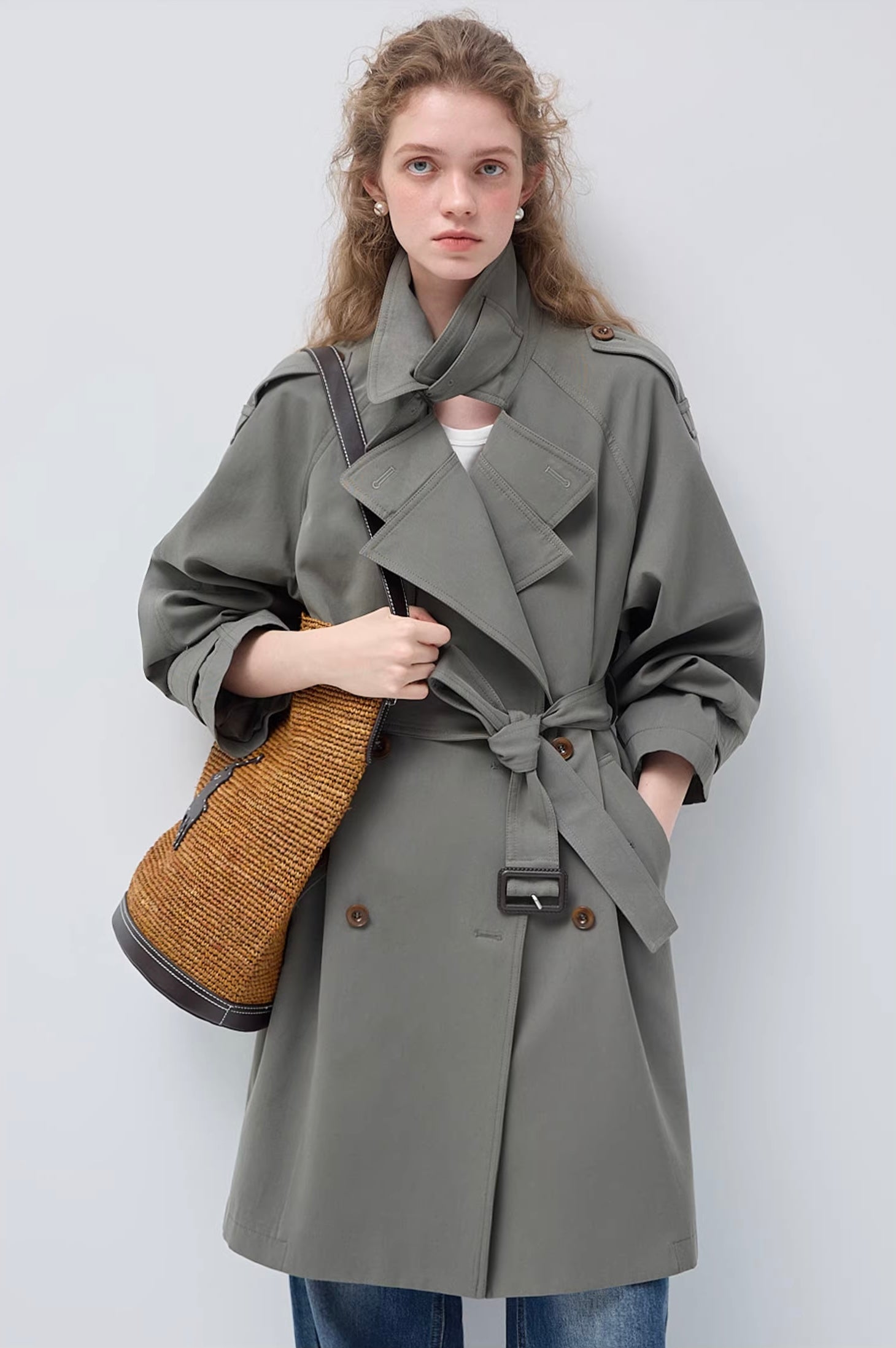 リヨセルツイル オーバーシルエットトレンチコート
C3416