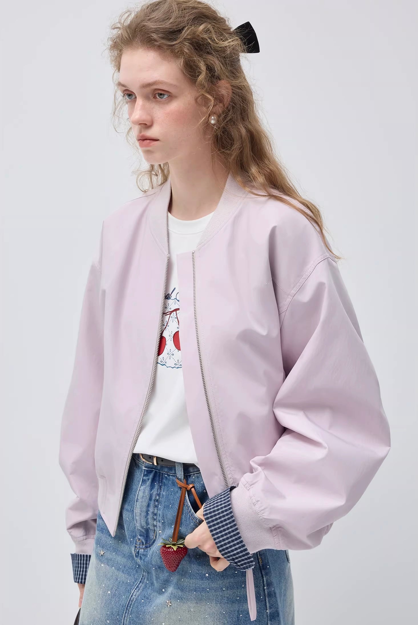 チェック柄スリーブコンパクトシルエットジャケット
C3424