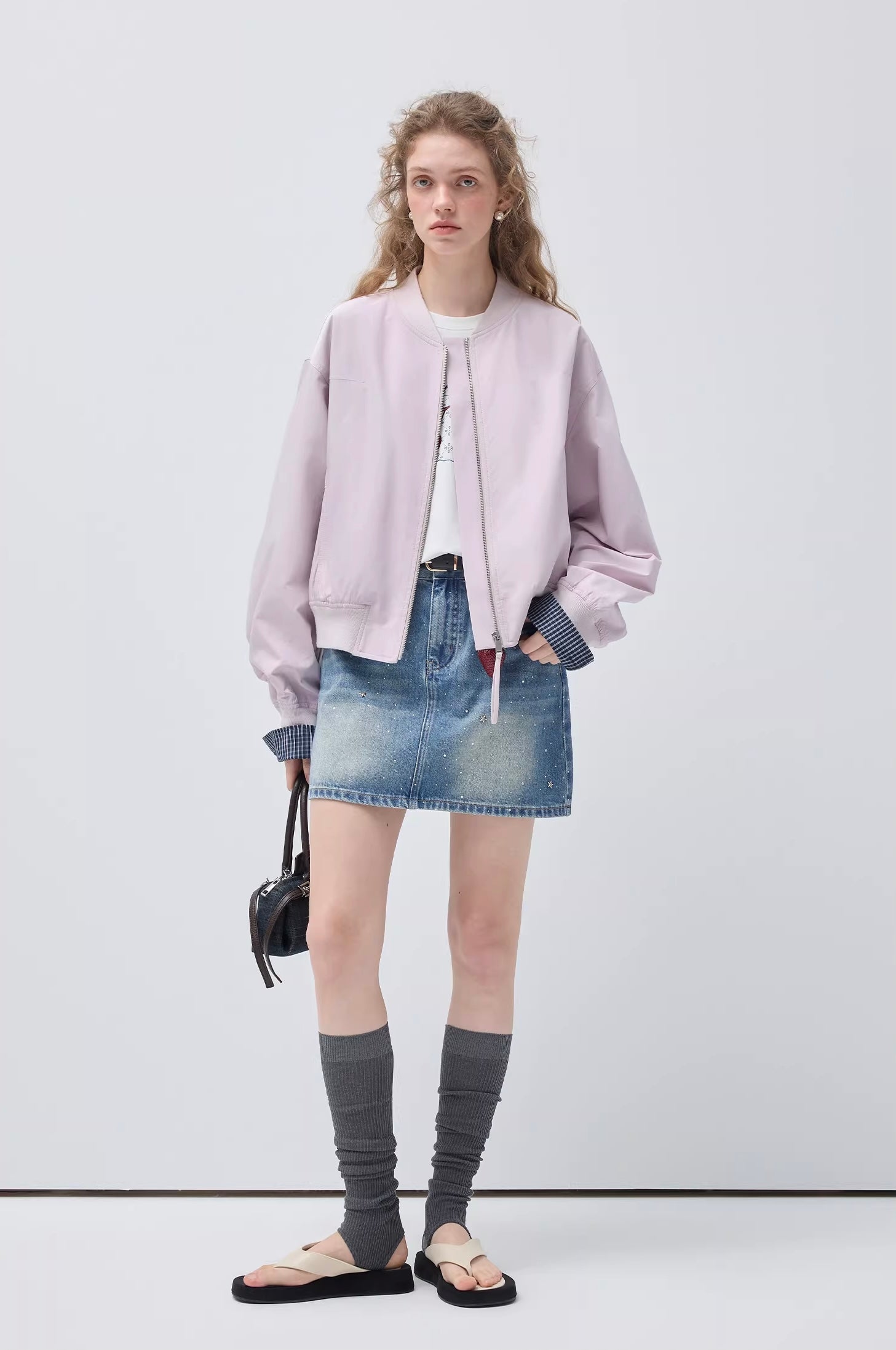 チェック柄スリーブコンパクトシルエットジャケット
C3424