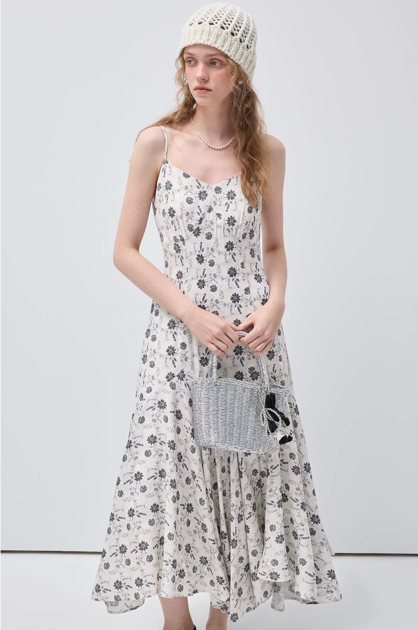 フラワープリントAライン キャミドレス
C3452