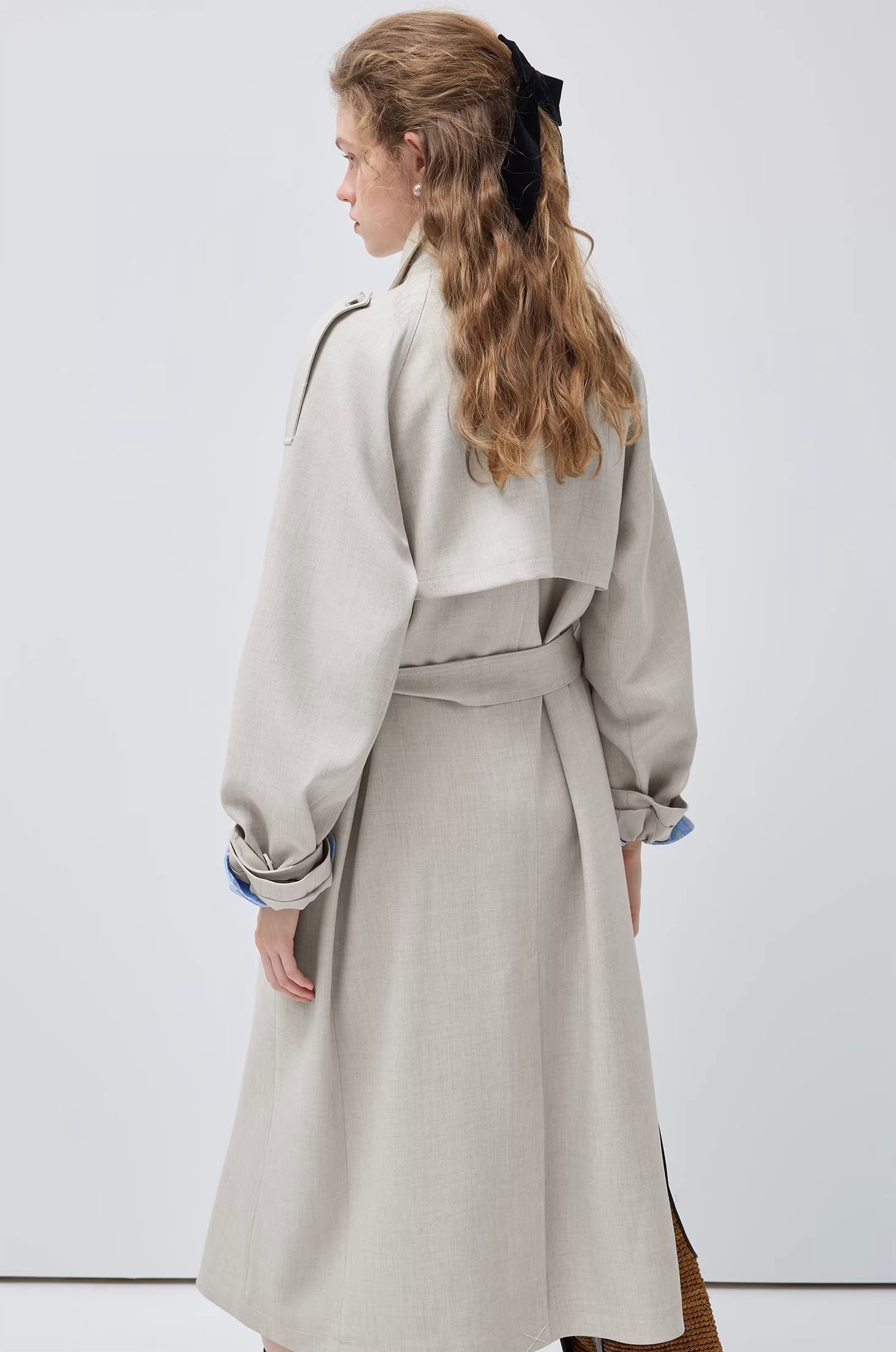 リネンライク ダブルブレスト トレンチコート
C3457