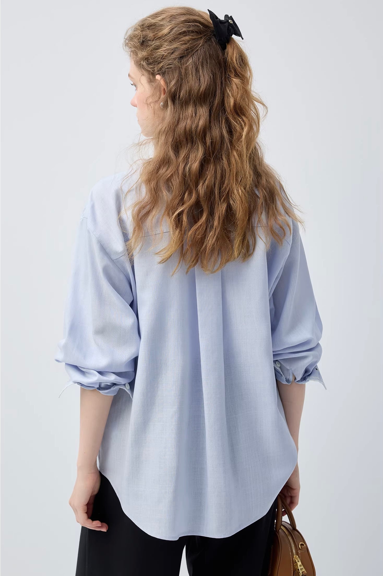 リヨセルライトブルールーズシャツC3475