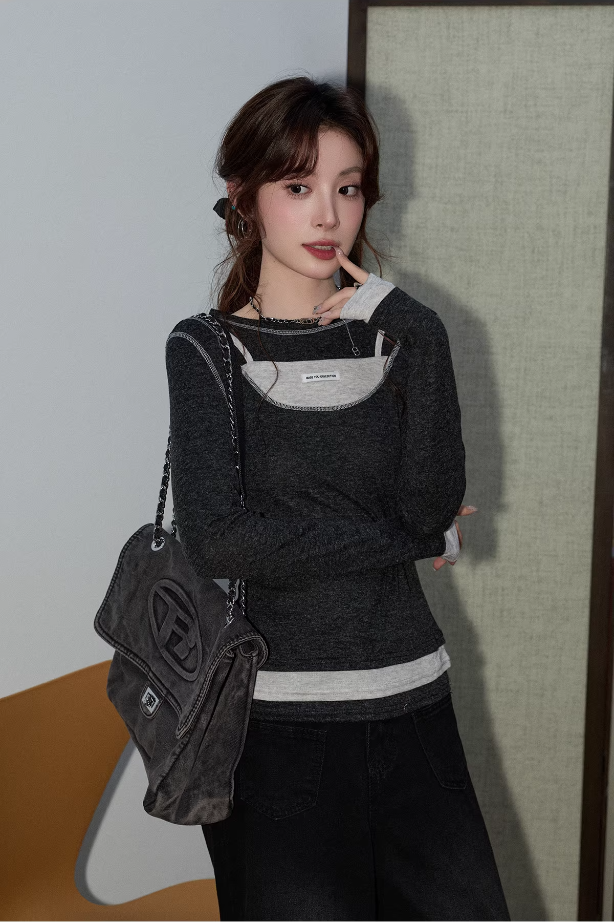 フェイクツーピースカットソーC3500