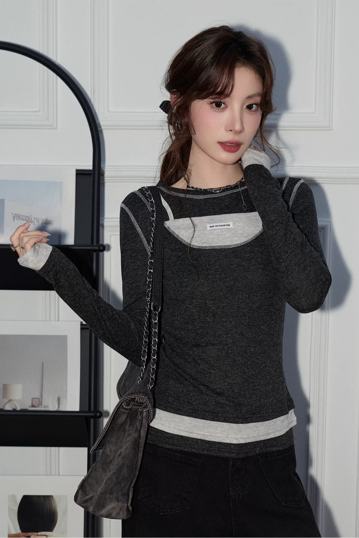 フェイクツーピースカットソーC3500